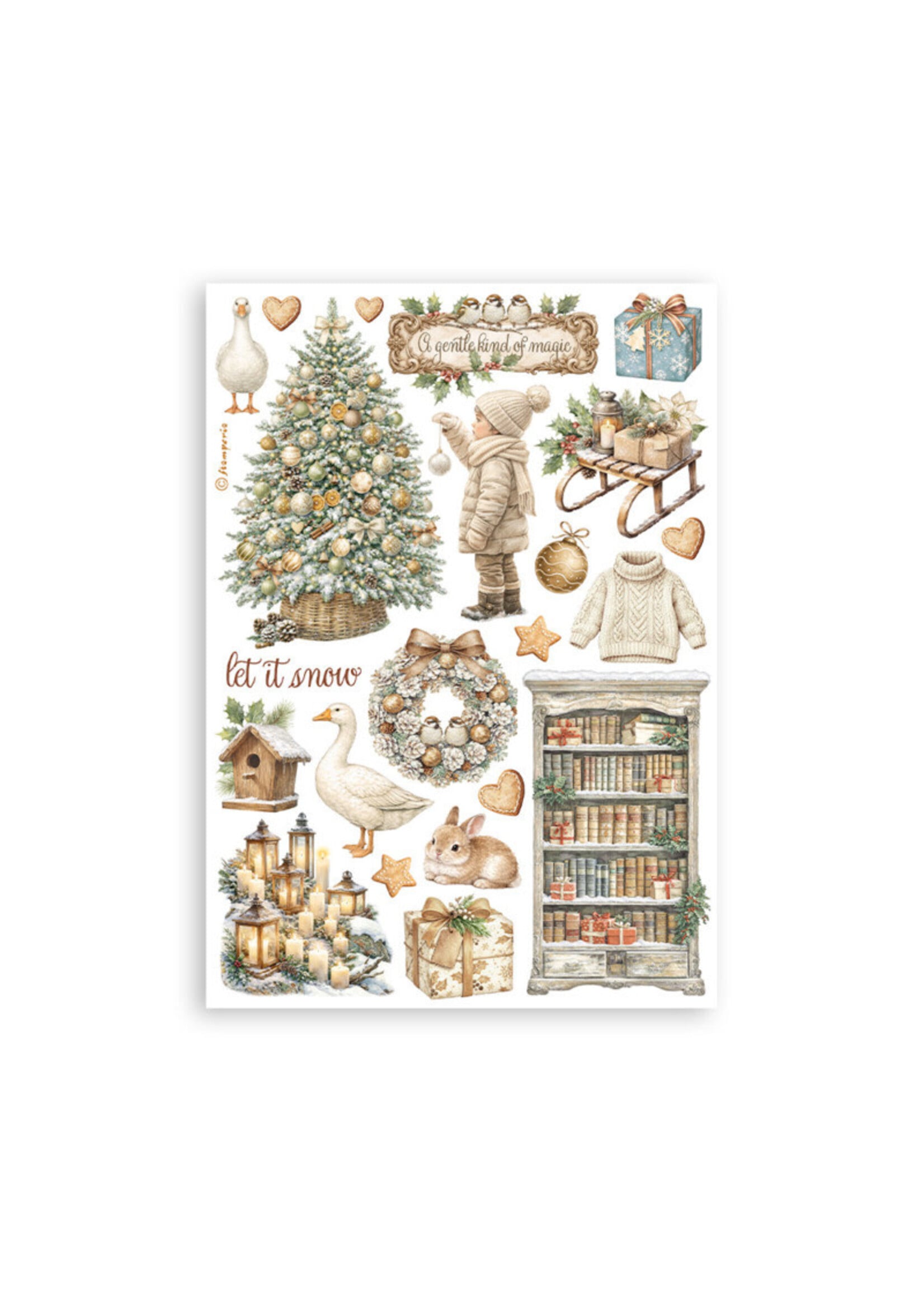 Stamperia Stamperia A5 Washi Pad, SBW36 White Christmas