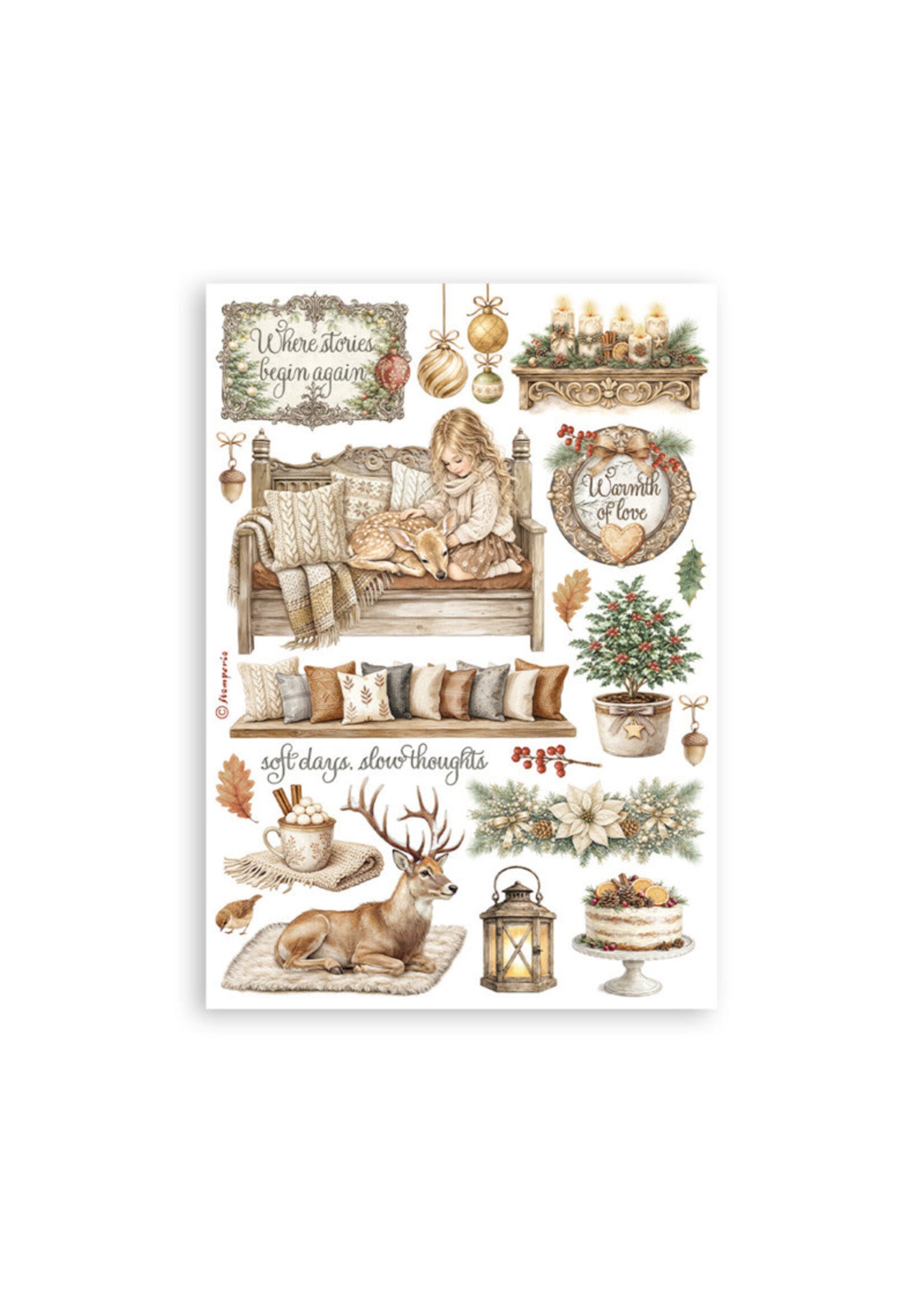 Stamperia Stamperia A5 Washi Pad, SBW36 White Christmas