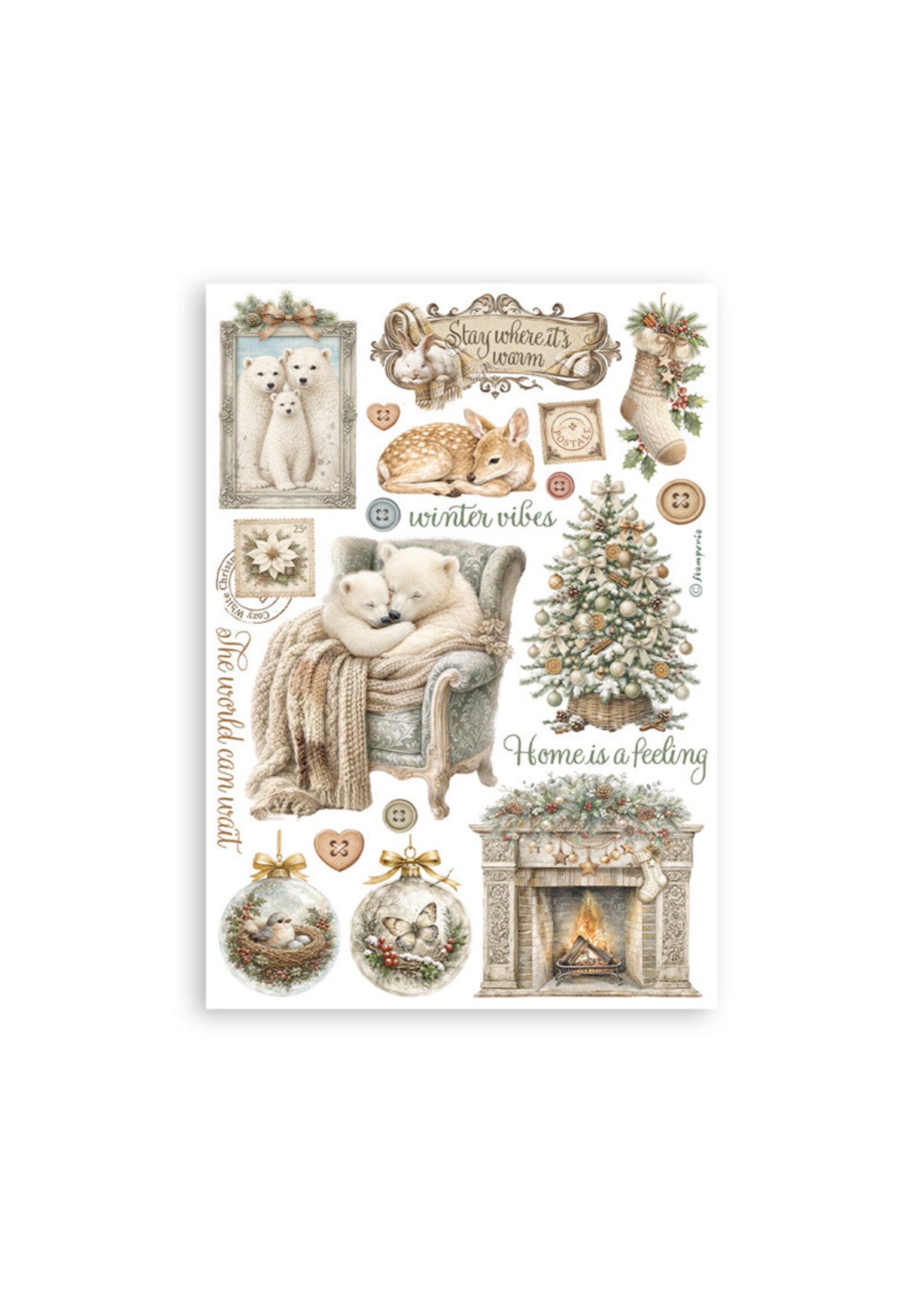 Stamperia Stamperia A5 Washi Pad, SBW36 White Christmas