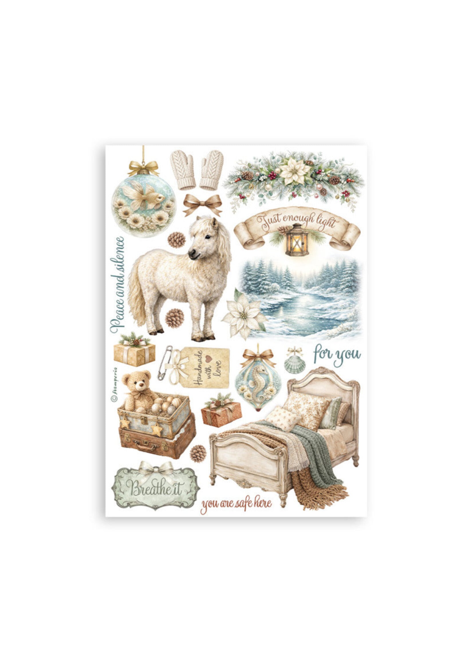 Stamperia Stamperia A5 Washi Pad, SBW36 White Christmas