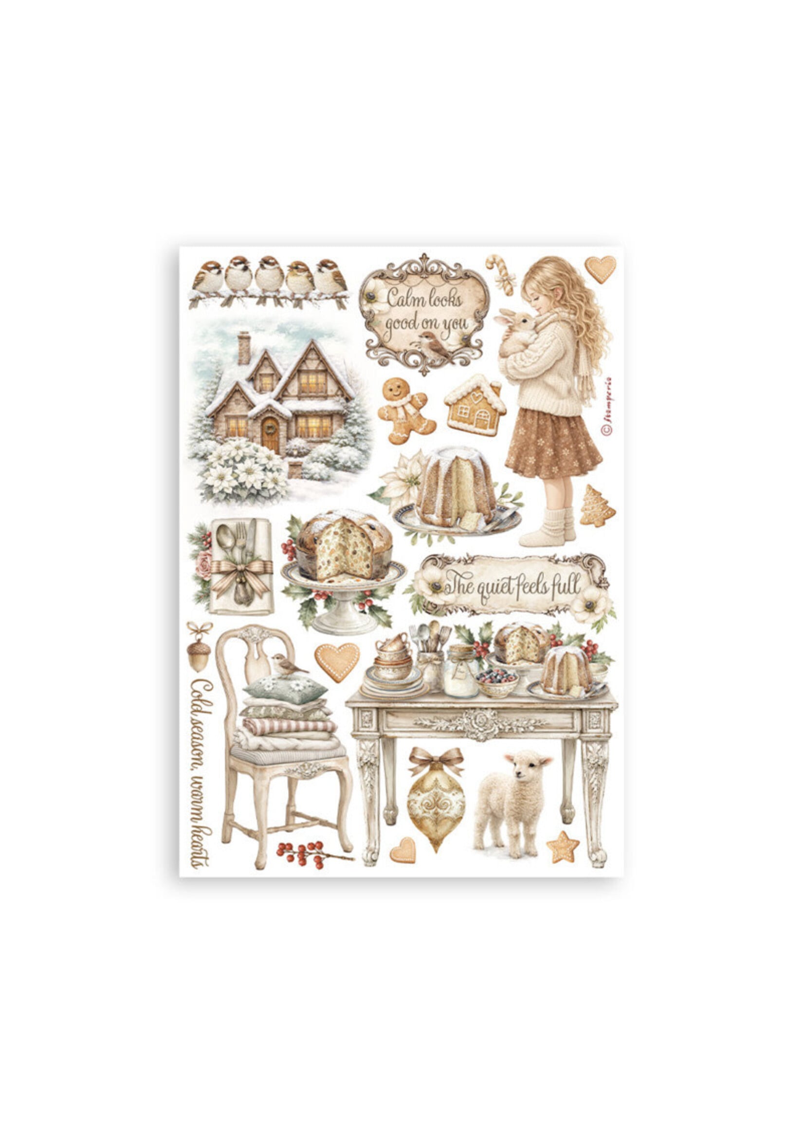 Stamperia Stamperia A5 Washi Pad, SBW36 White Christmas