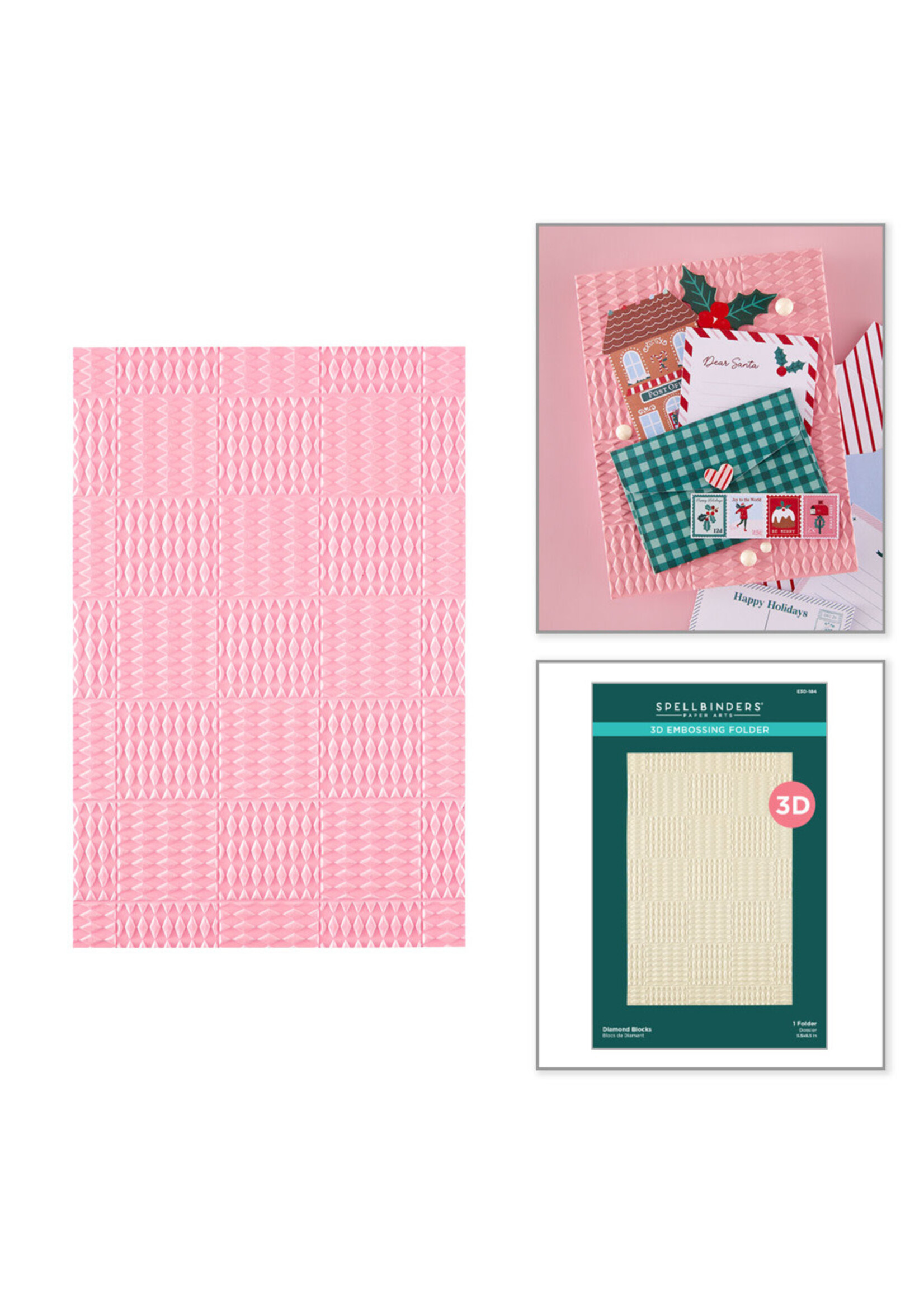 Spellbinders Spellbinders 3D Embossing Folder, Diamond Blocks