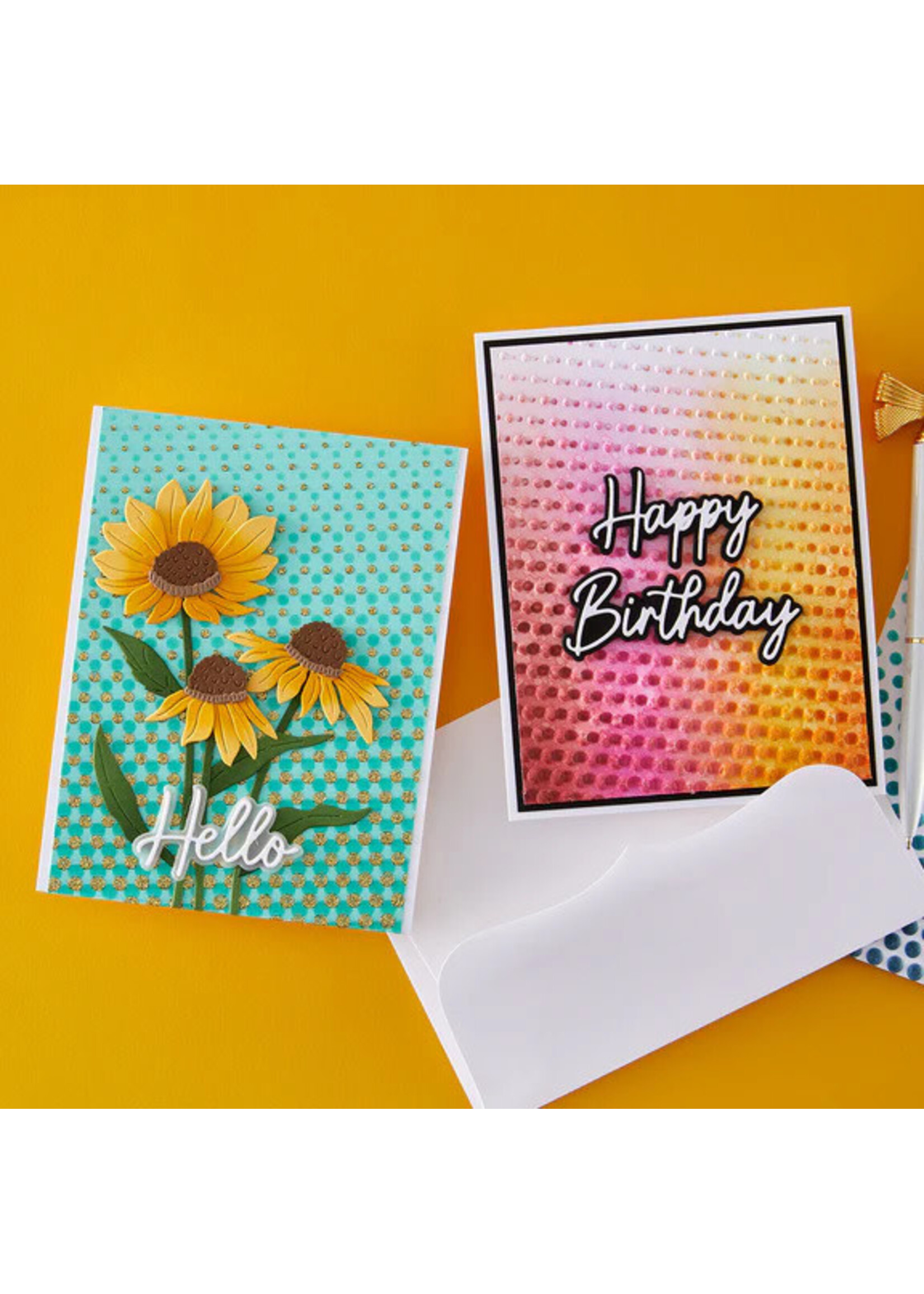 Spellbinders Spellbinders 3D Embossing Folder & Stencil Bundle, Cascading Dots