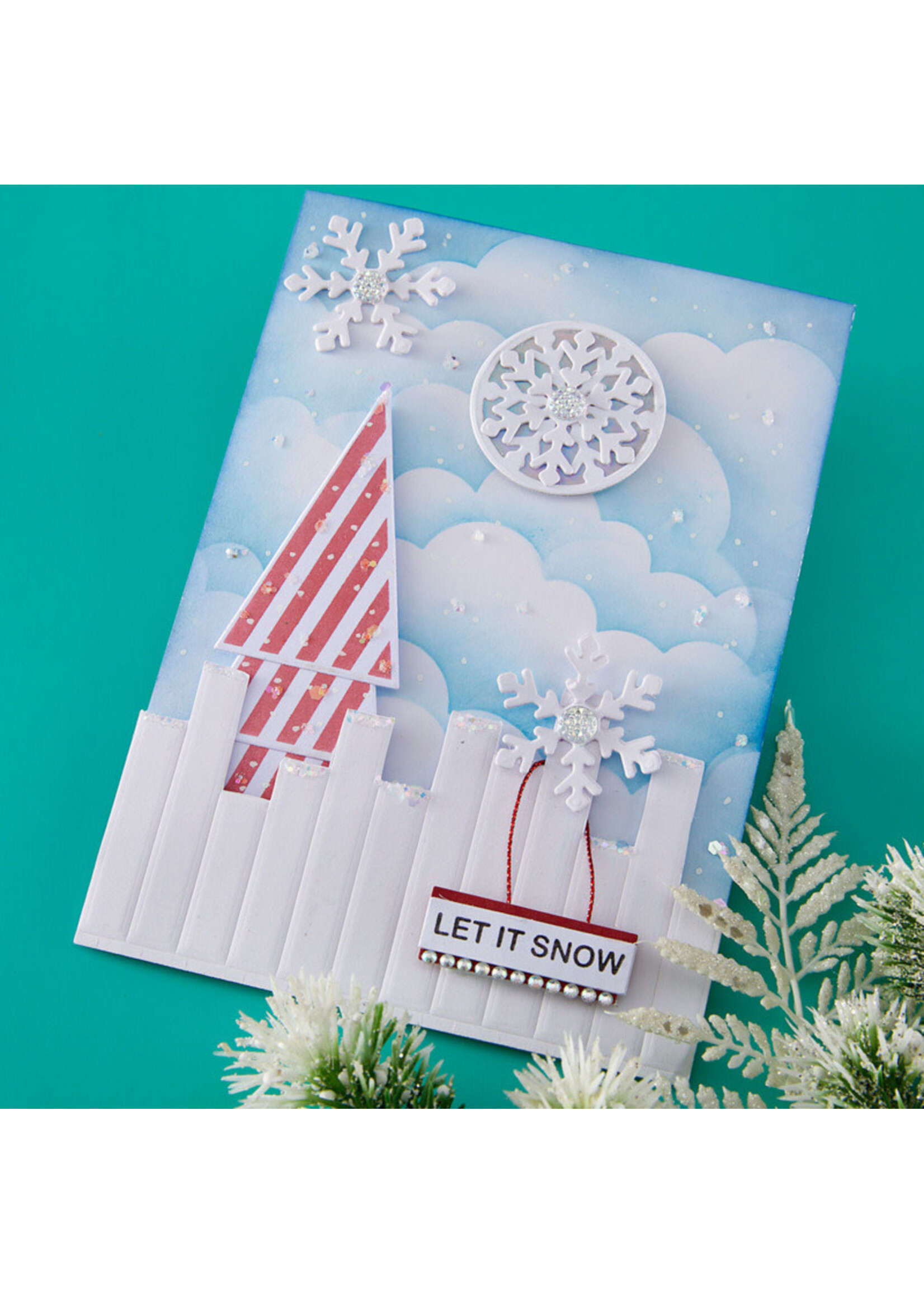 Spellbinders Spellbinders Press + Foil Plate & Die Set, Snowflake Kisses Sentiments