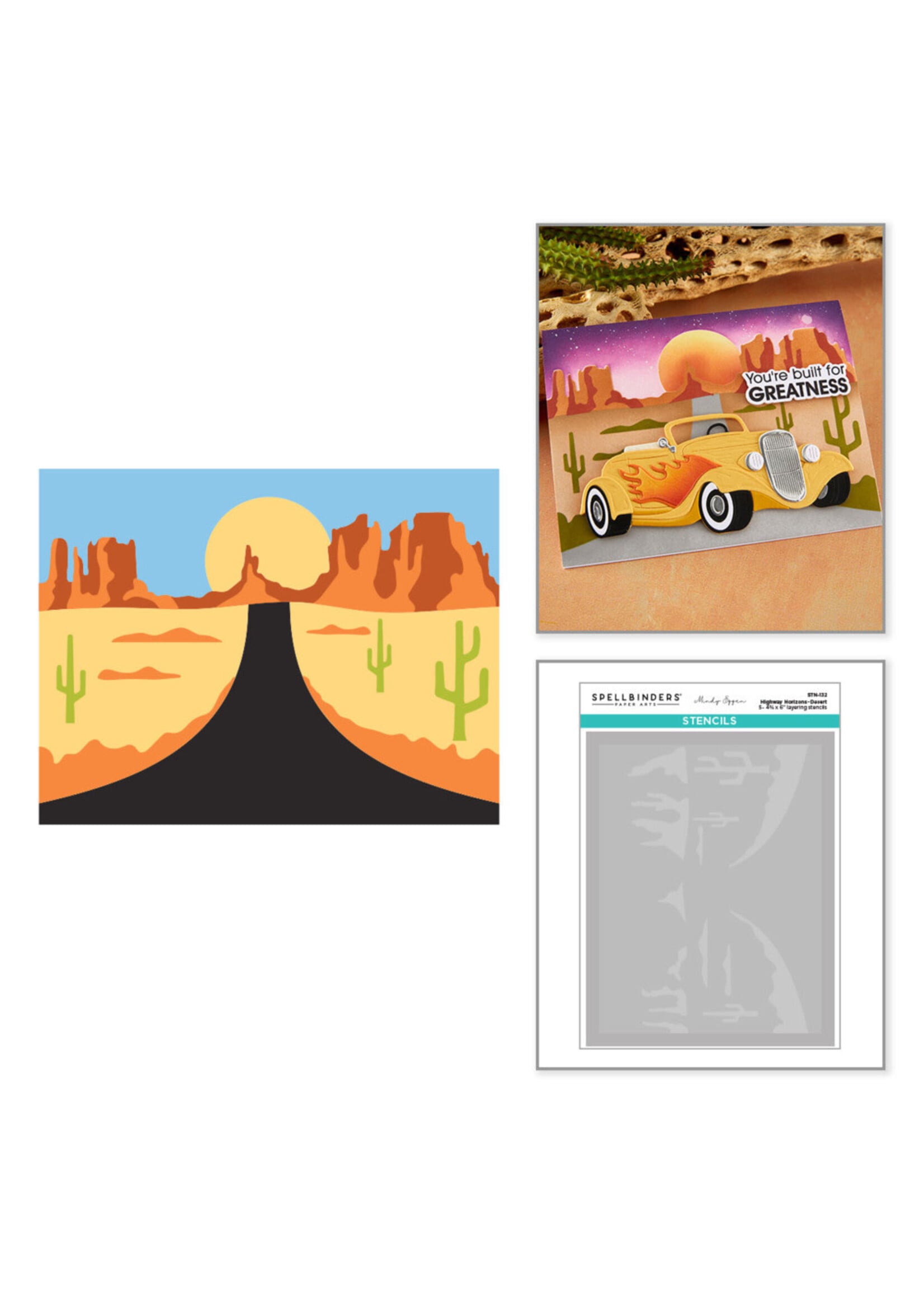 Spellbinders Spellbinders  Layered Stencils, Highway Horizons-Desert
