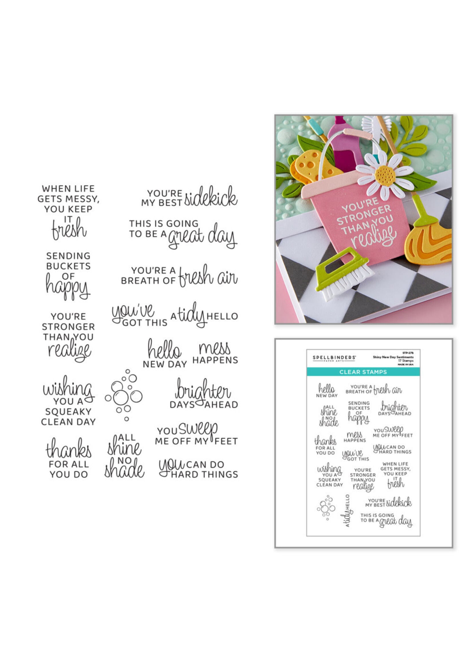 Spellbinders Spellbinders Stamp, Shiny New Day Sentiments