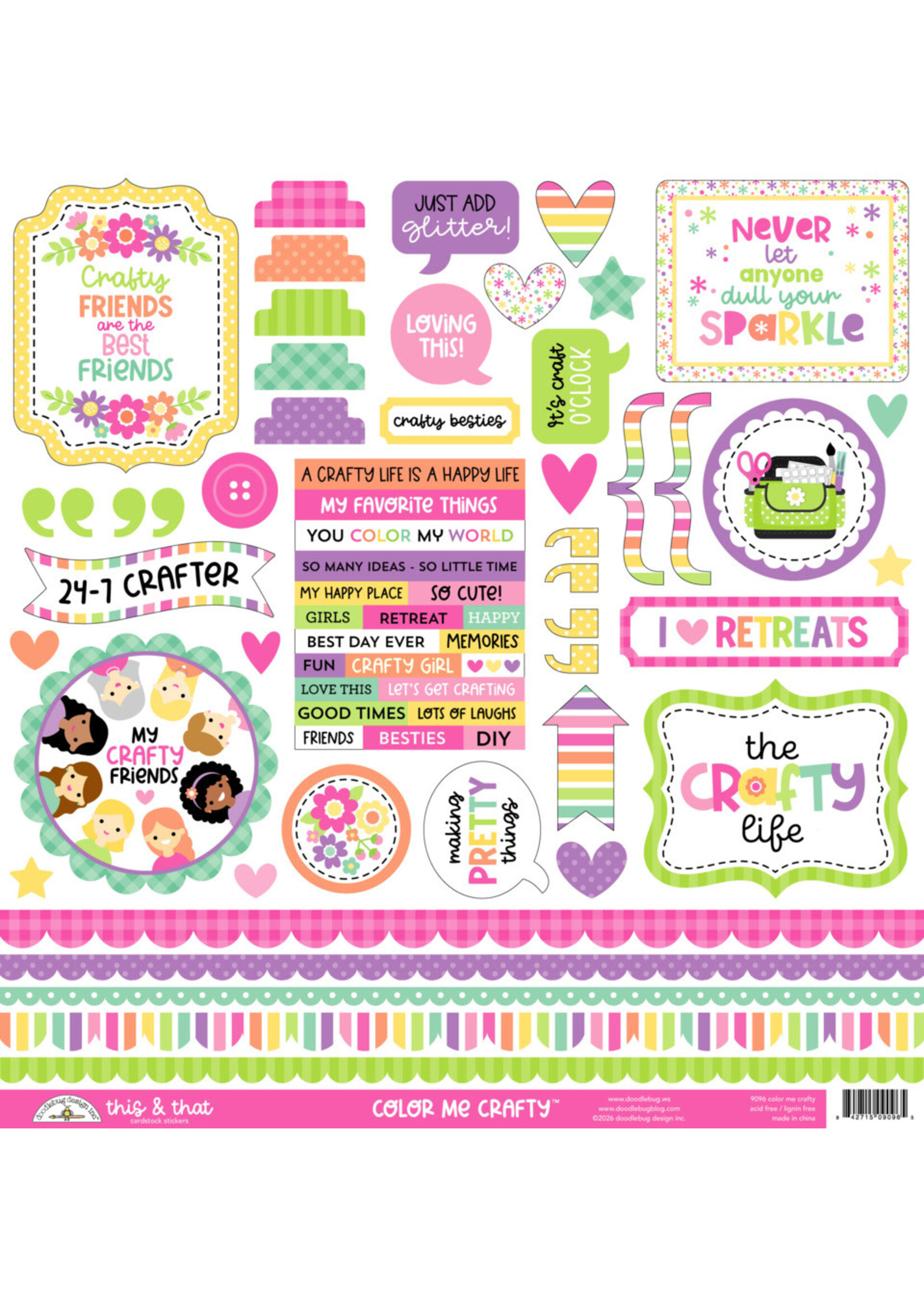 Doodlebug Doodlebug Designs 12x12 This & That Stickers, Color Me Crafty