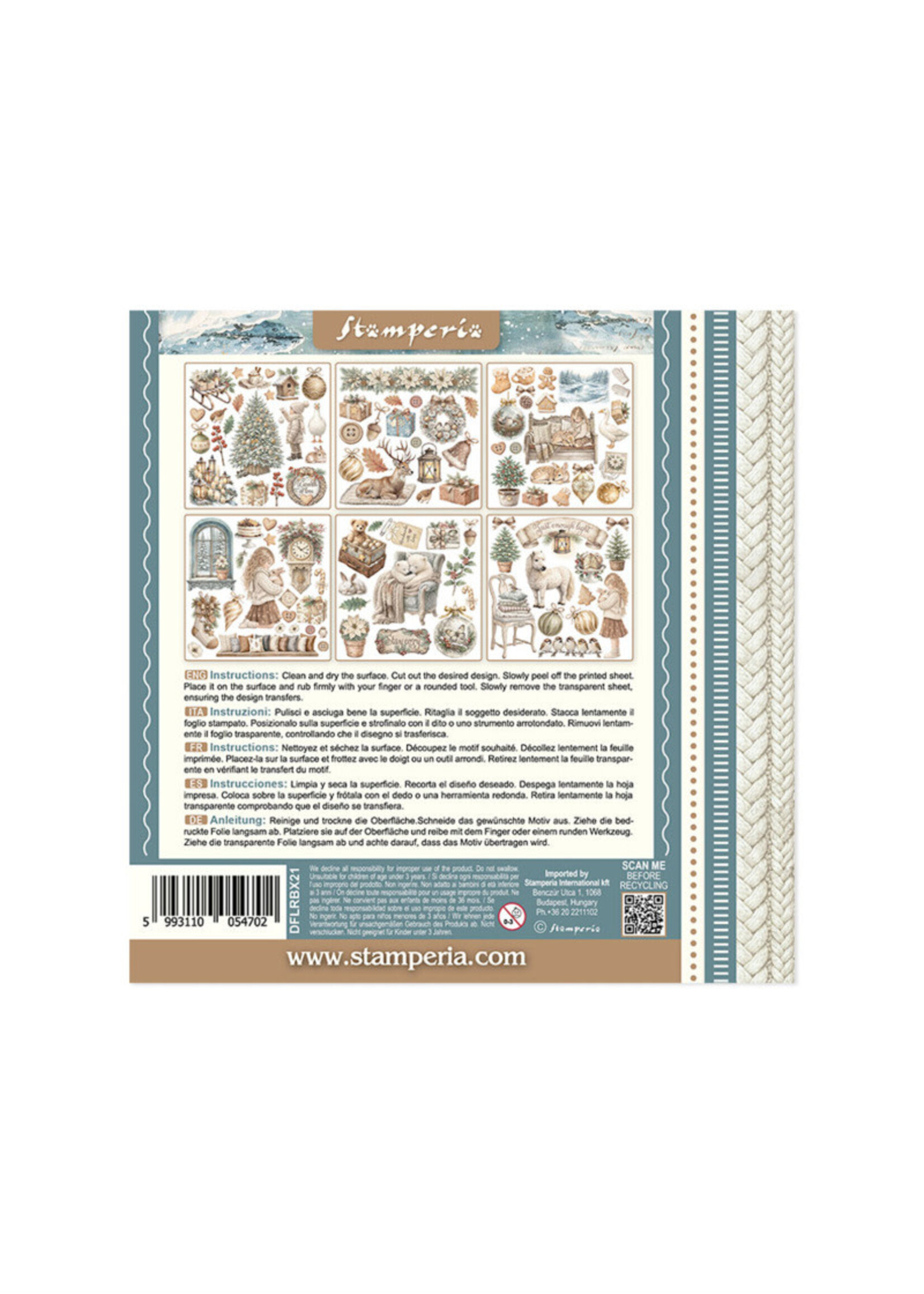 Stamperia Stamperia Rub-On Kit, White Christmas