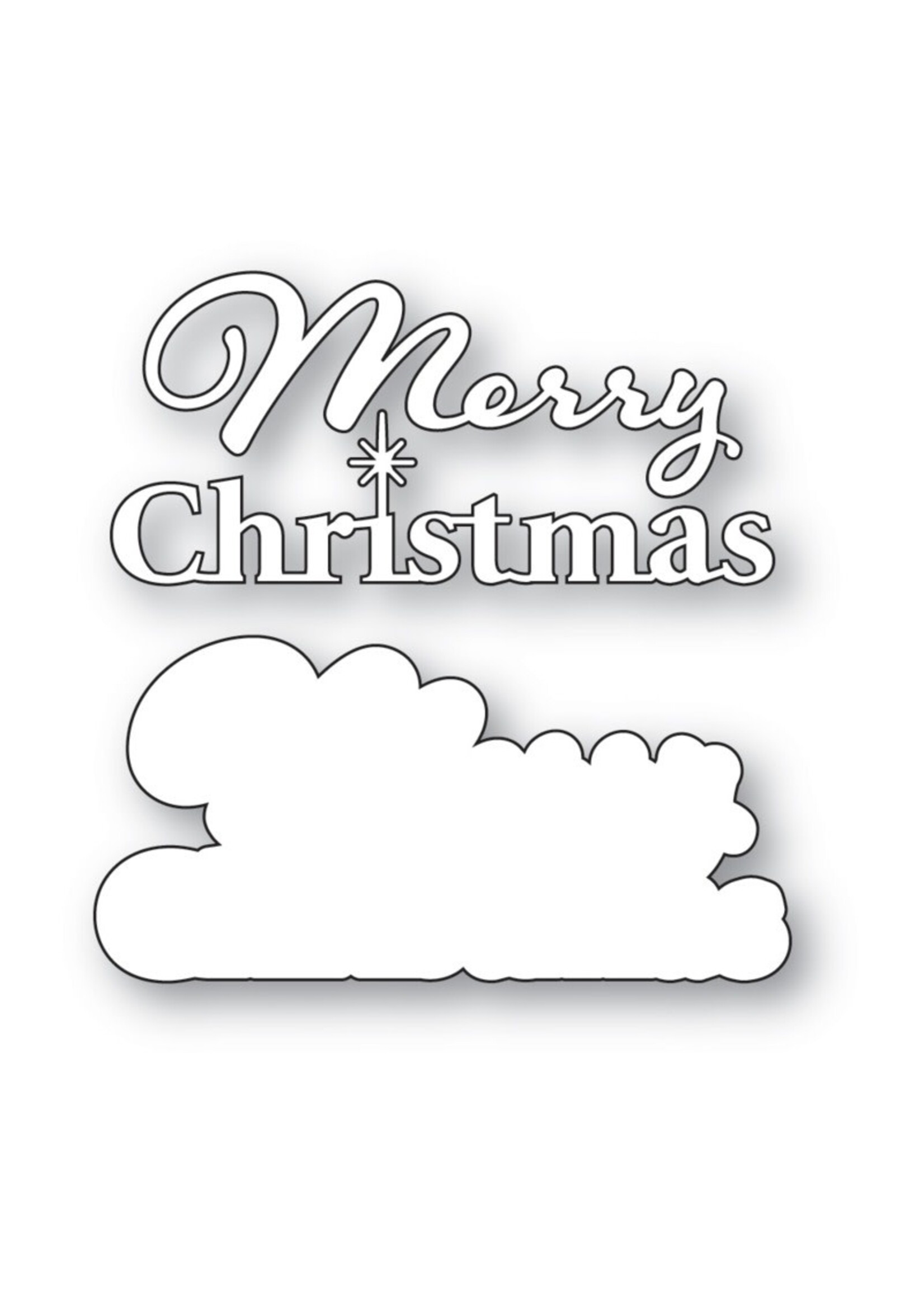 Poppy Stamps Die, Merry Christmas Fluffy Script