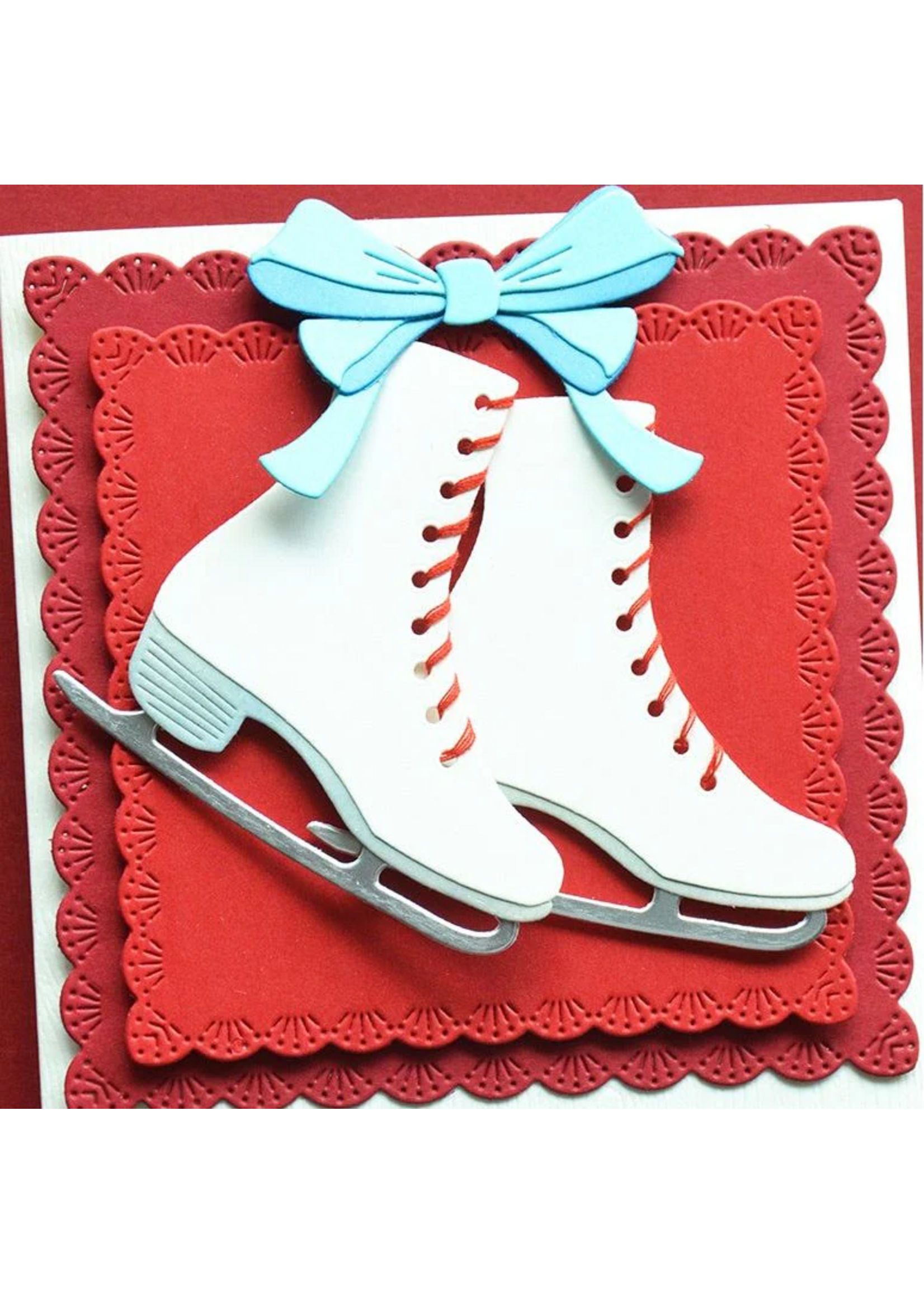 Memory Box Memory Box Die, Fan Stitch Scalloped Square Frames