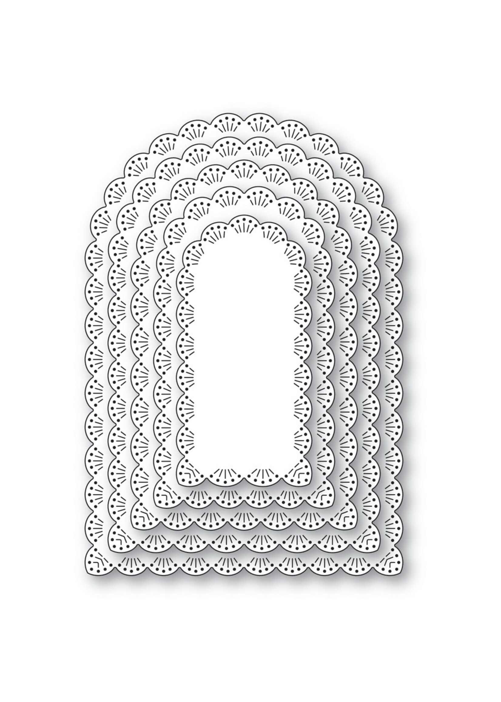Memory Box Memory Box Die, Fan Stitch Scalloped Arch Frames