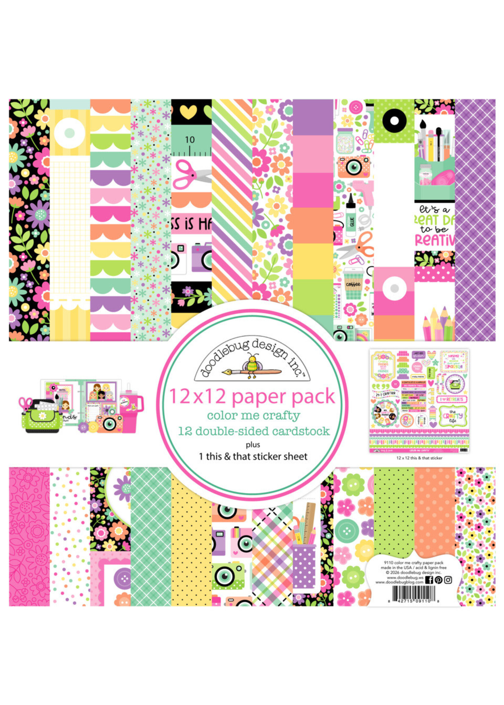 Doodlebug Doodlebug 12x12 Paper Packs, Color Me Crafty