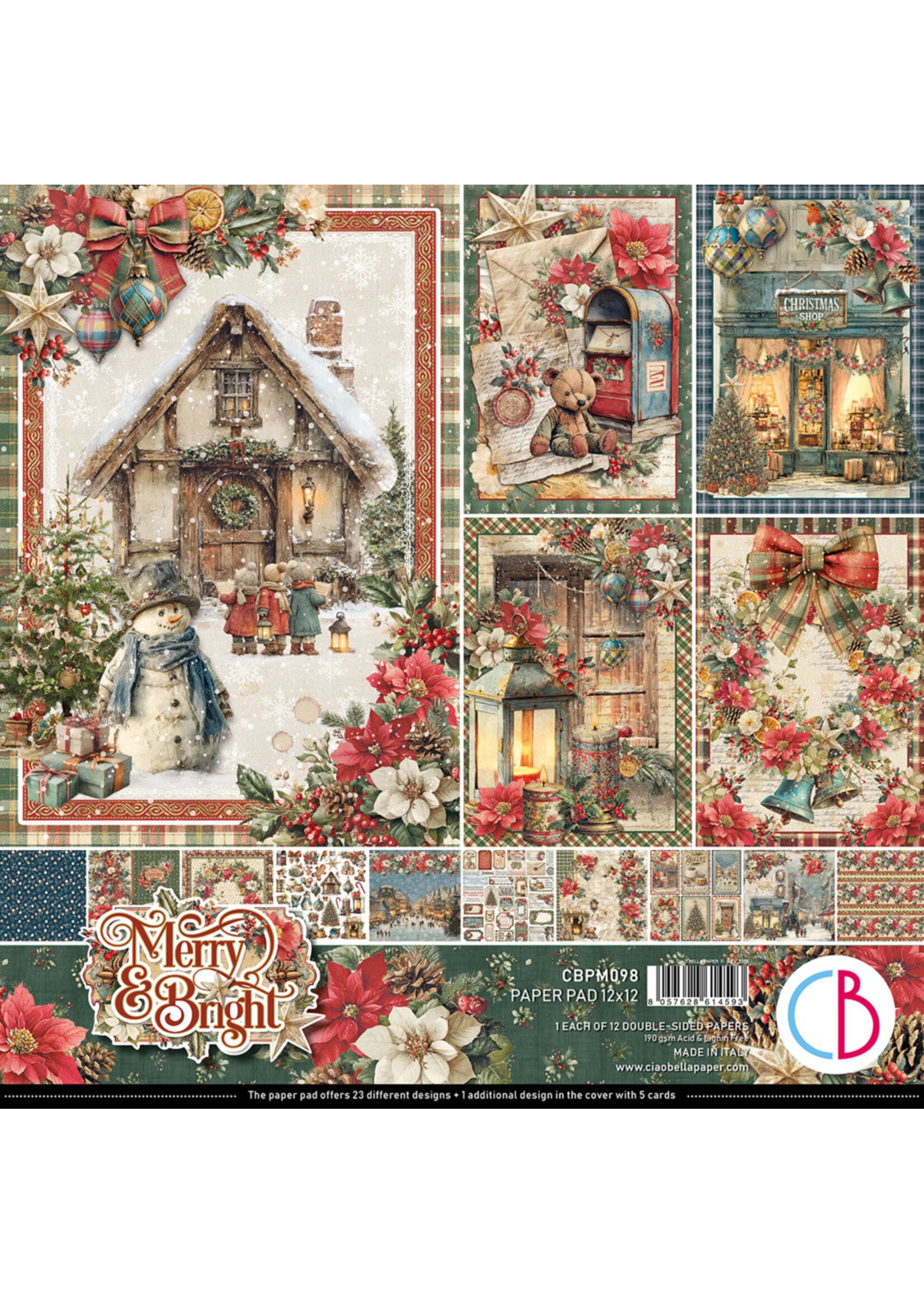Ciao Bella Ciao Bella 12x12 Paper Pad, Merry & Bright