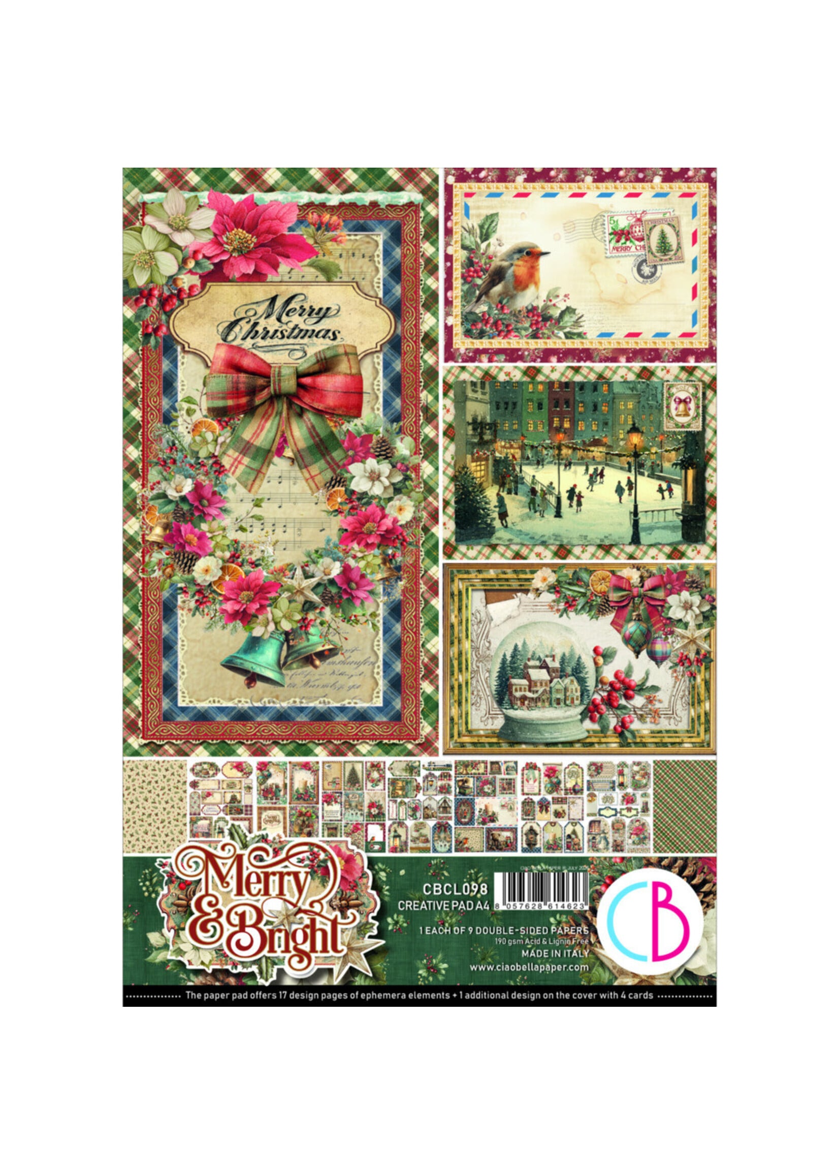 Ciao Bella Ciao Bella A4 Creative Pad, Merry & Bright
