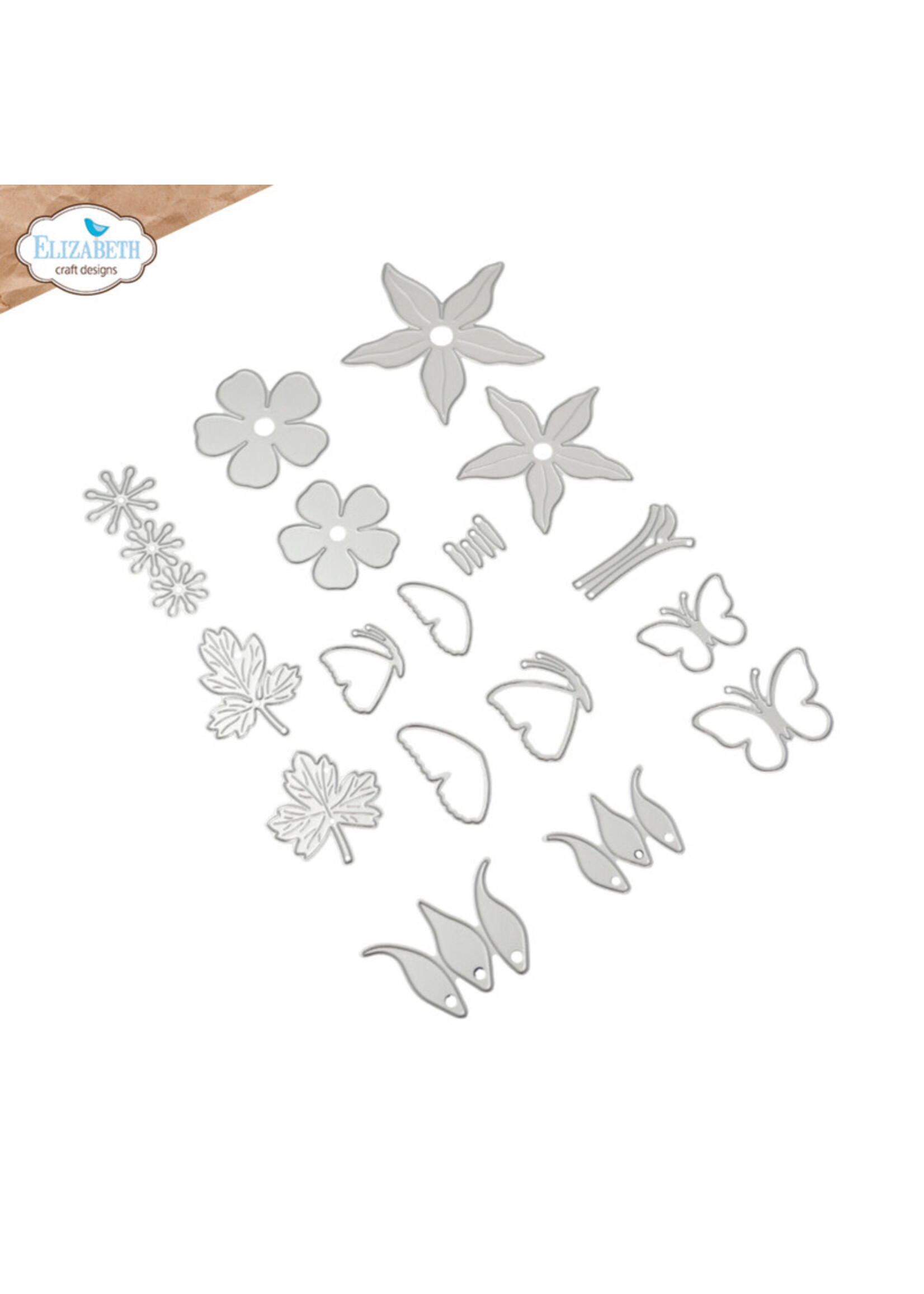 Elizabeth Craft Design ECD Die/Stamp Bundle, 2377 Columbine CS461 Flower Centers 3