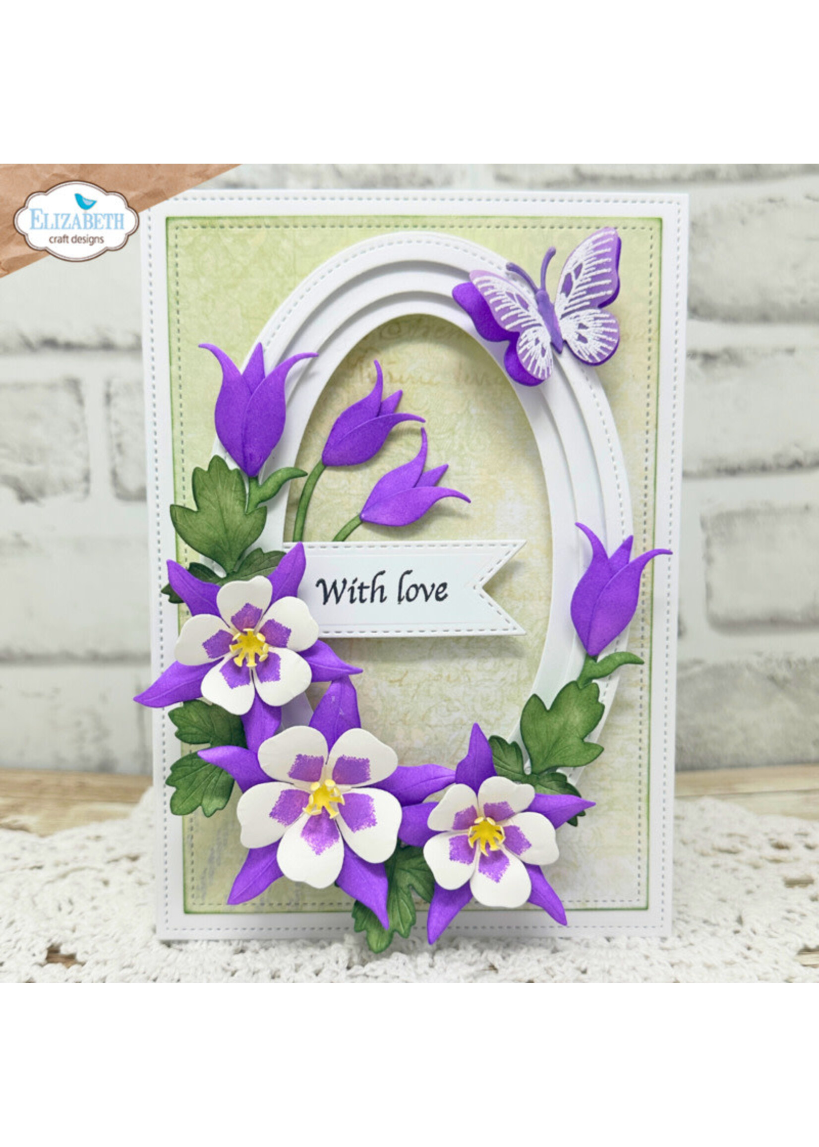 Elizabeth Craft Design ECD Die/Stamp Bundle, 2377 Columbine CS461 Flower Centers 3