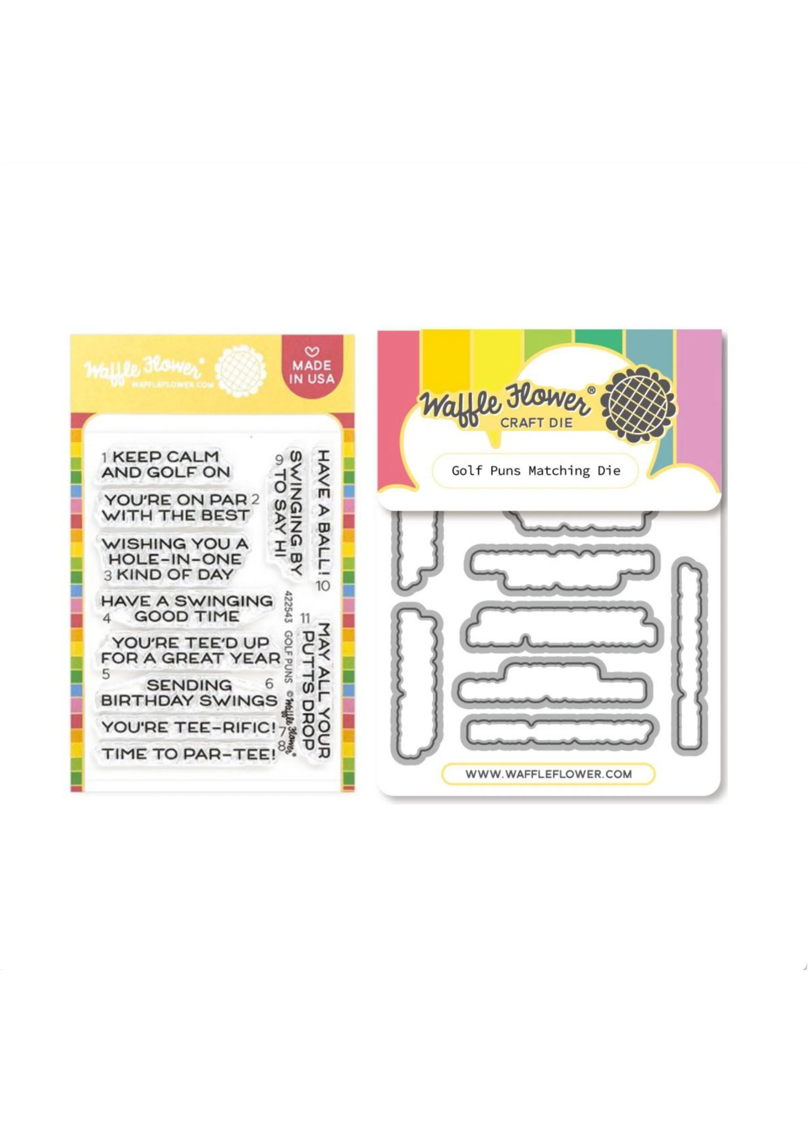 Waffle Flower Waffle Flower Stamp/Die Set, Golf Puns