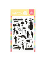 Waffle Flower Waffle Flower Stamp, Postage Collage Golf Silhouettes