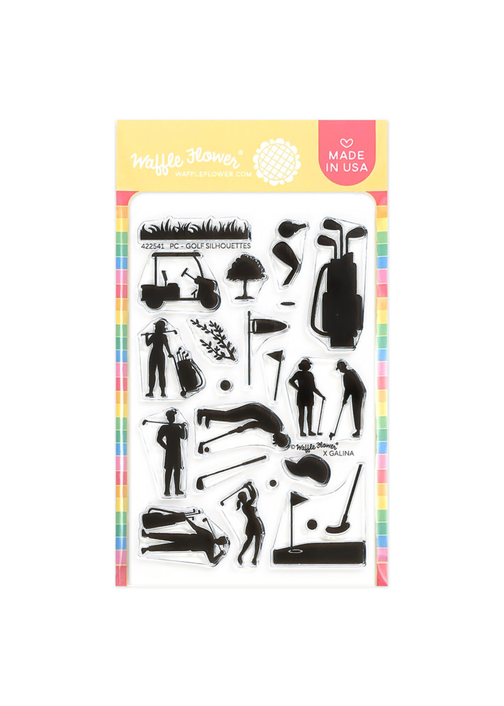 Waffle Flower Waffle Flower Stamp, Postage Collage Golf Silhouettes