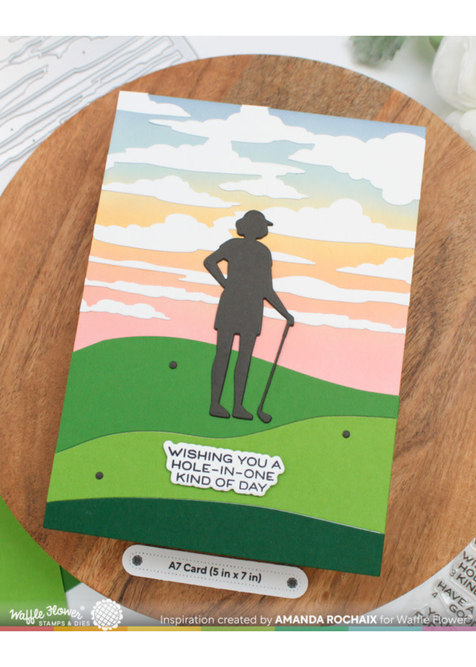 Waffle Flower Waffle Flower Stamp, Postage Collage Golf Silhouettes