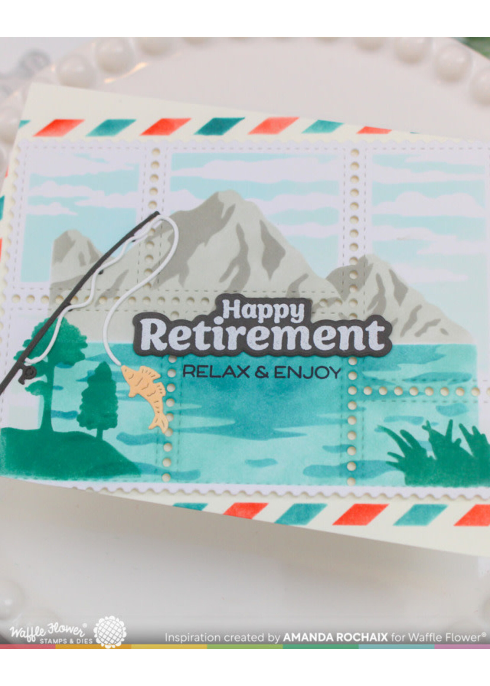 Waffle Flower Waffle Flower Stamp/Die Set, Retirement Sentiments