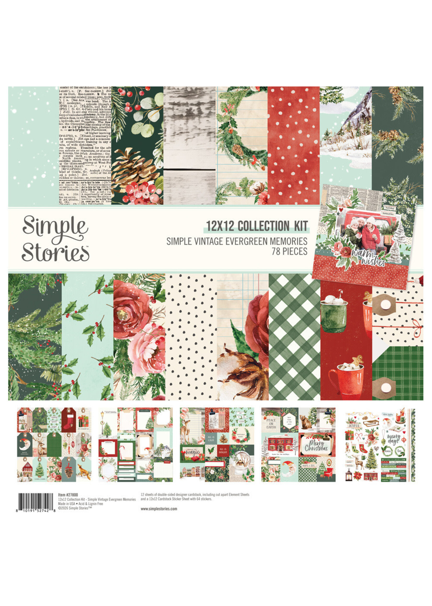 Simple Stories Simple Stories 12x12 Collection Kit, Simple Vintage Evergreen Memories