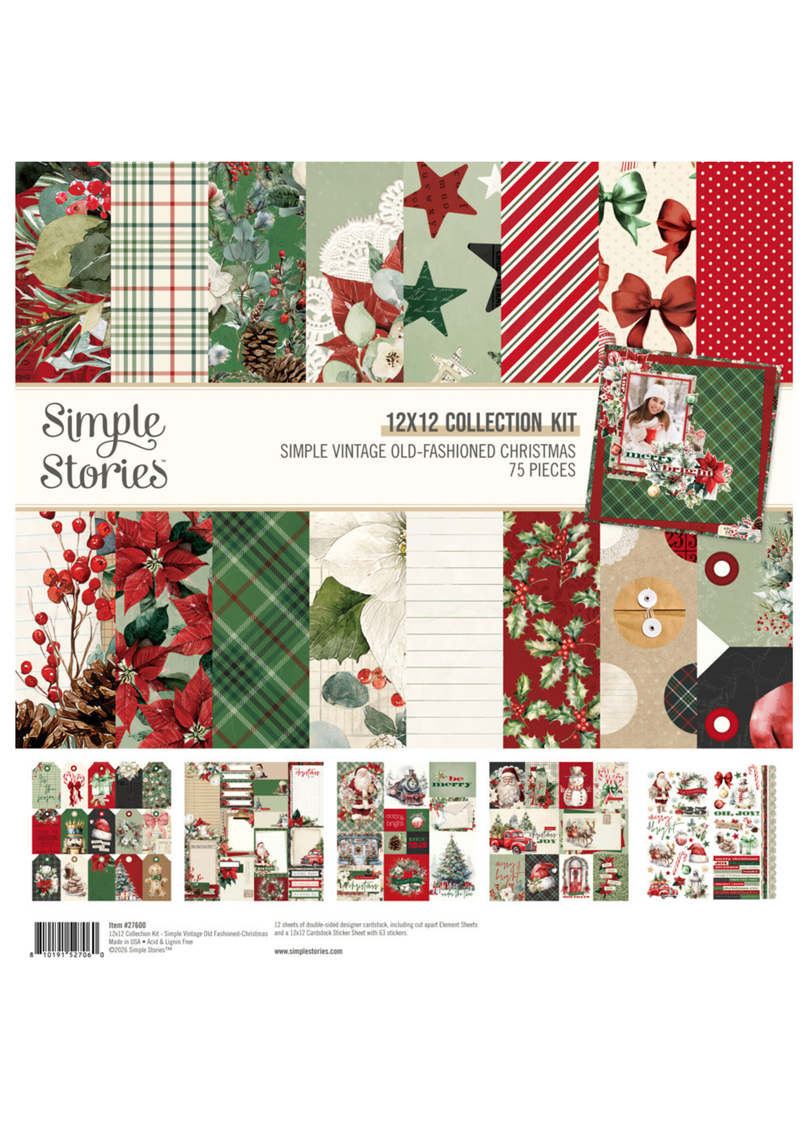 Simple Stories Simple Stories 12x12 Collection Kit, Simple Vintage Old-Fashioned Christmas