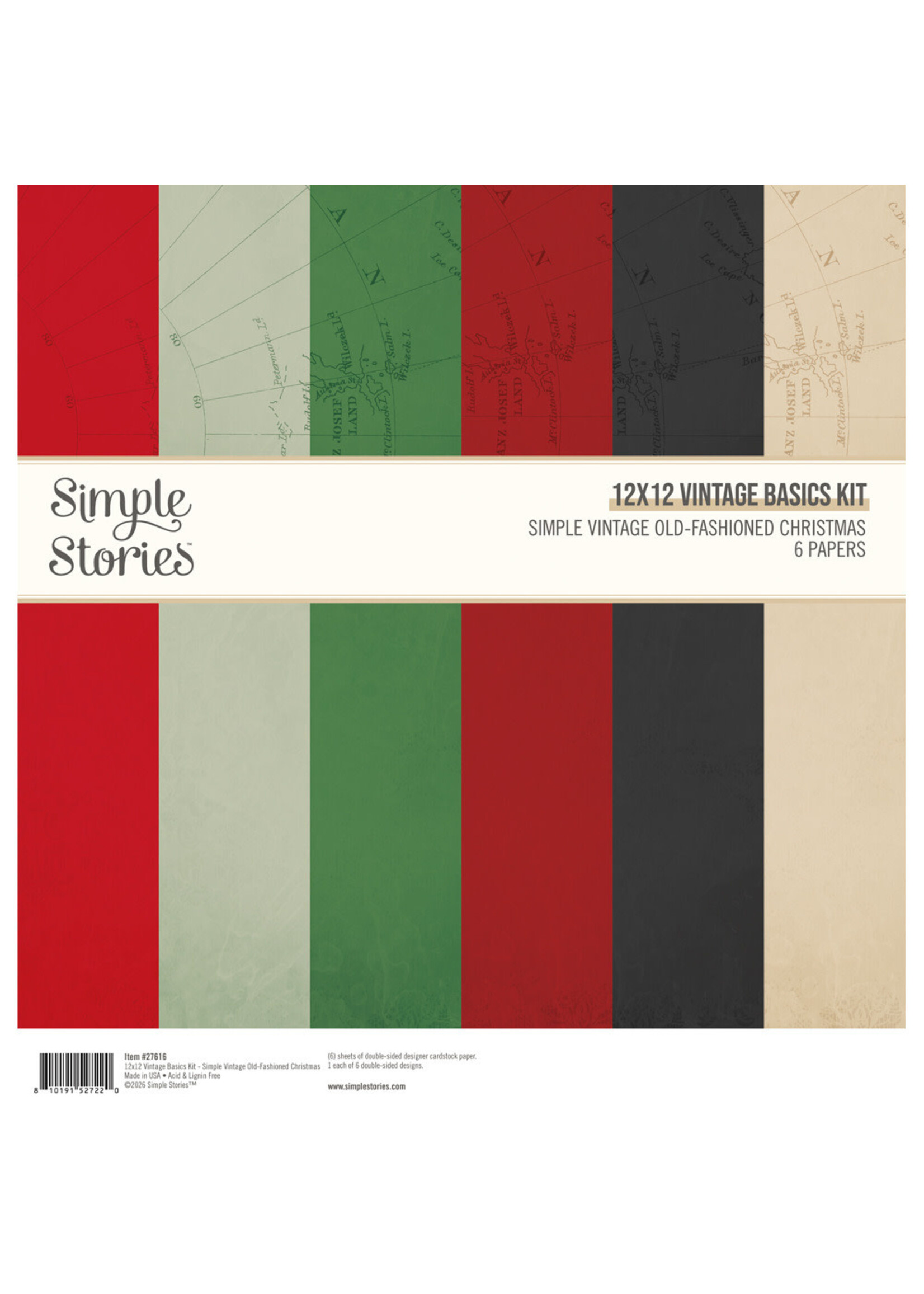 Simple Stories Simple Stories 12x12 Vintage Basics Kit, Simple Vintage Old-Fashioned Christmas