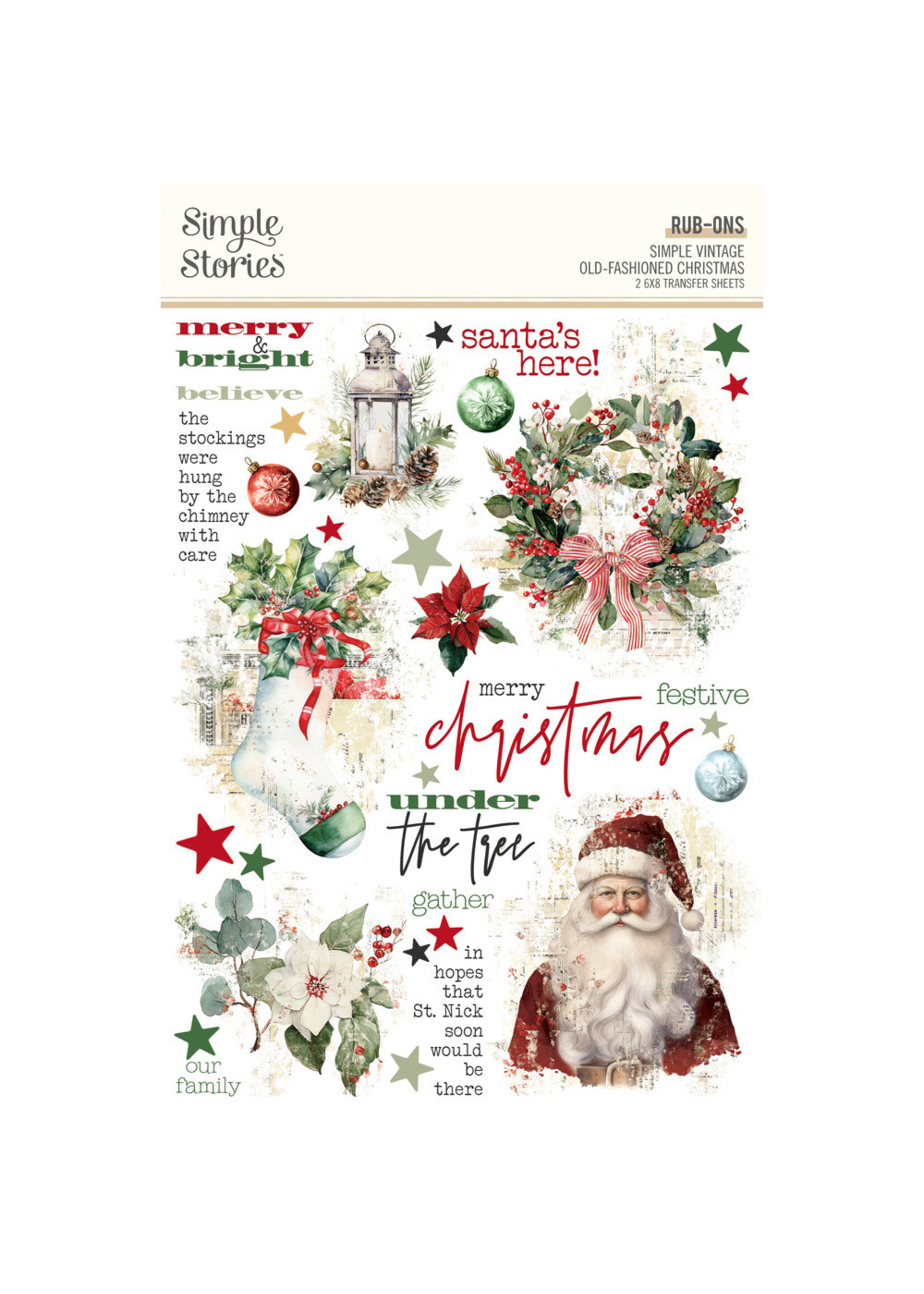 Simple Stories Simple Stories Rub-ons, Simple Vintage Old-Fashioned Christmas