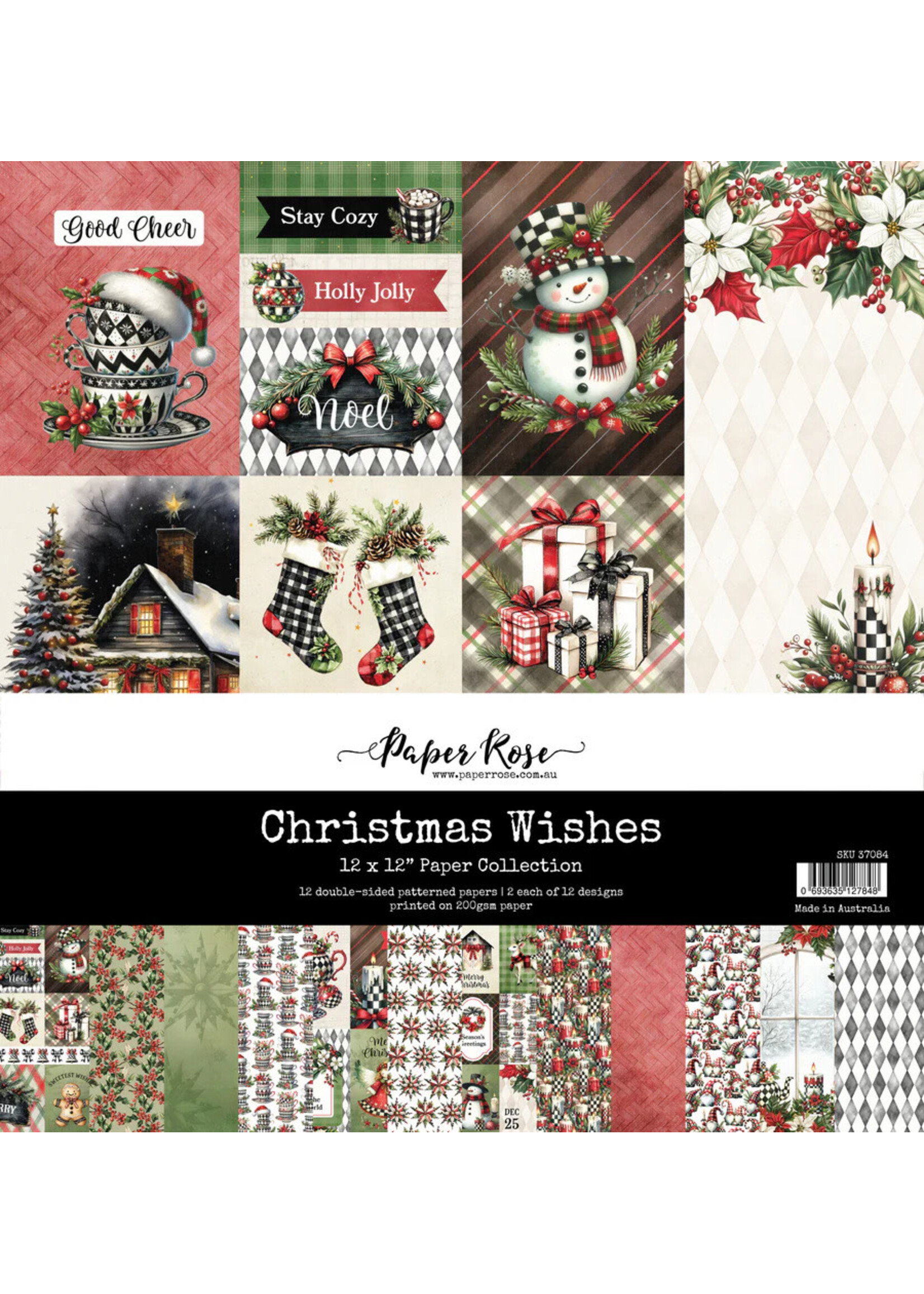 Paper Rose Paper Rose 12x12 Paper Collection, Christmas Wishes