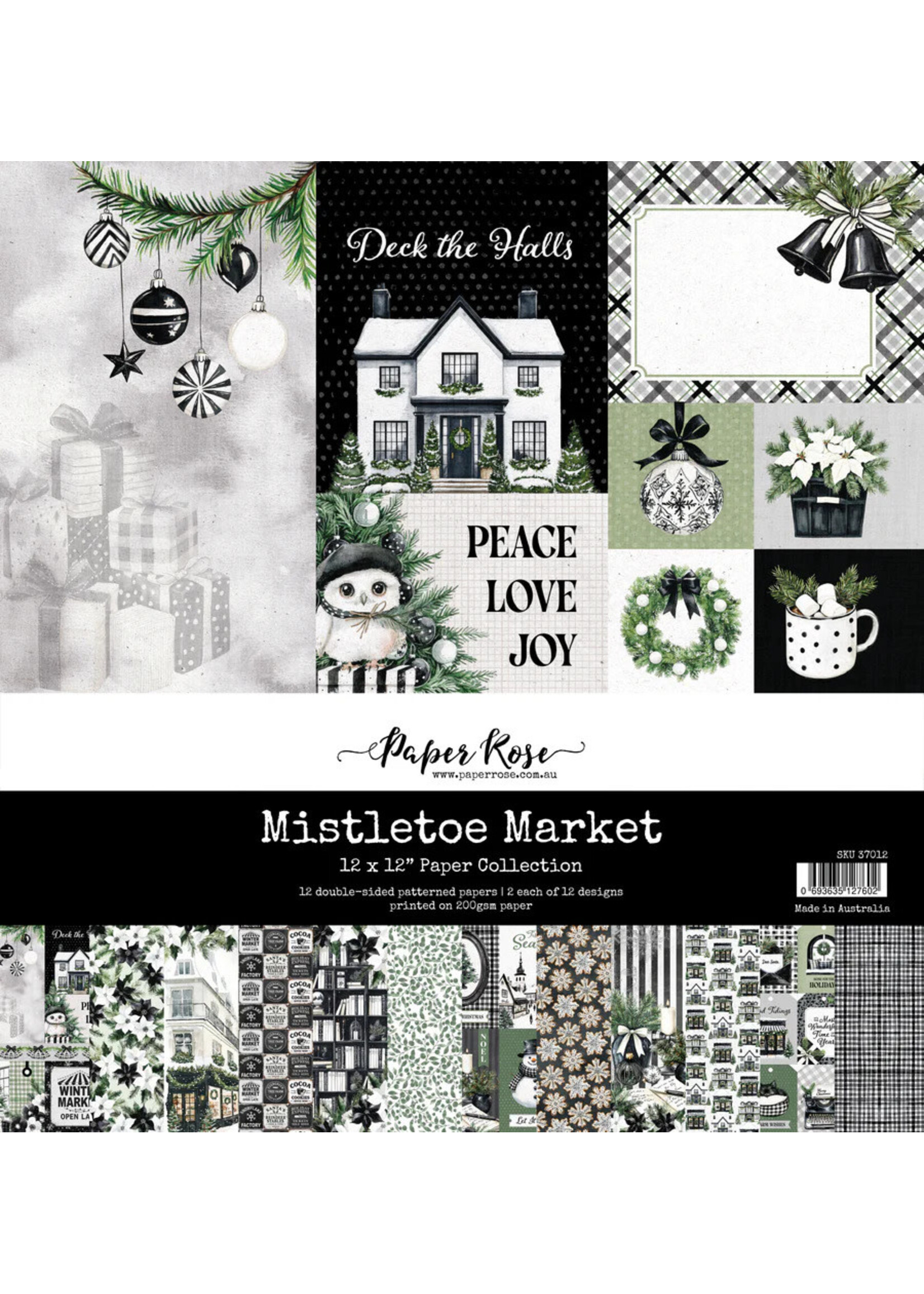 Paper Rose Paper Rose 12x12 Paper Collection, Mistletoe Market