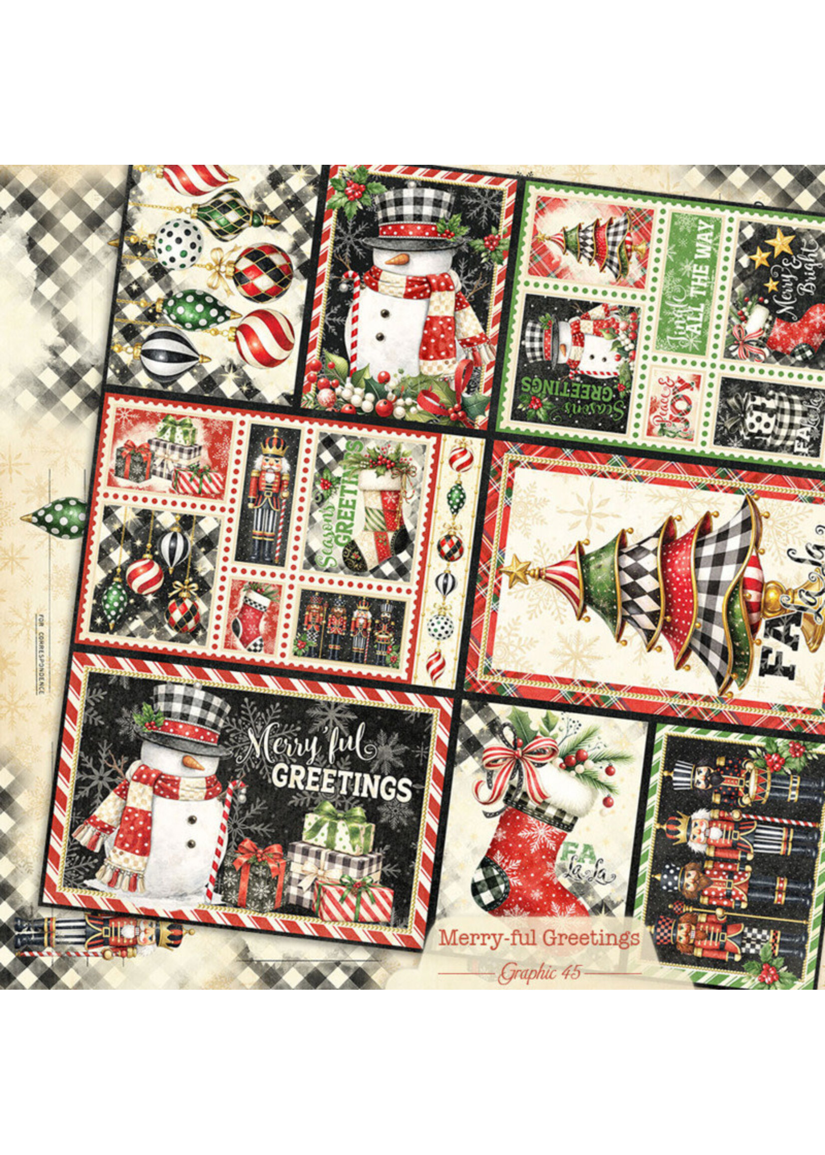 Graphic 45 Graphic 45  12x12 Merry-ful Greetings, Journaling Cut-apart
