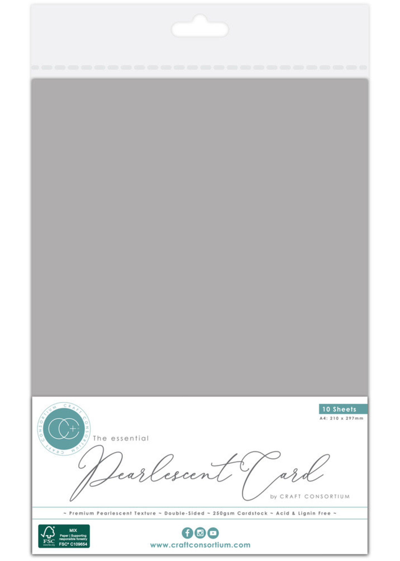 Craft Consortium Craft Consortium A4 Essential Pearlescent Cardstock, Silver