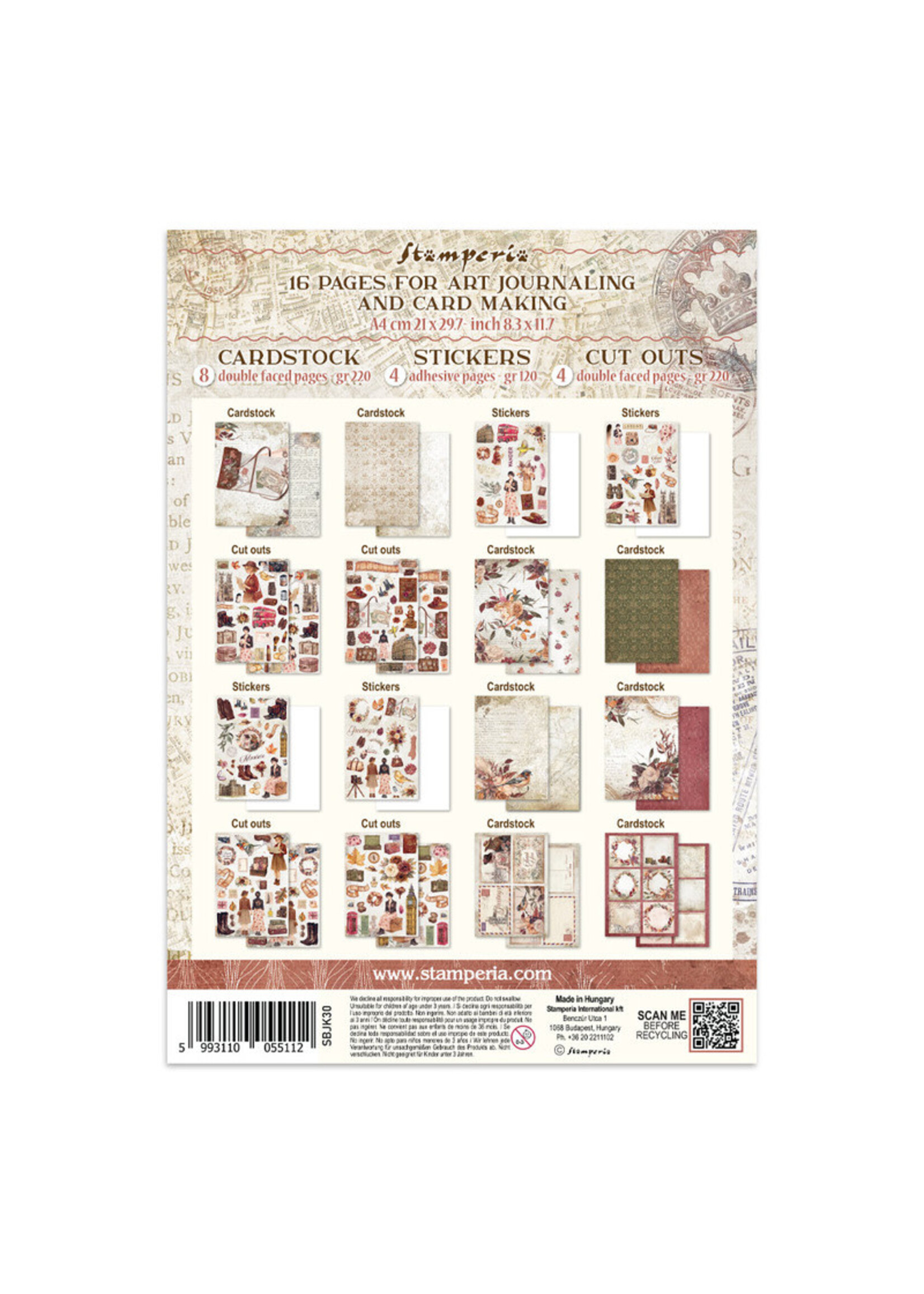 Stamperia Stamperia Junk Journal Backgrounds + Stickers + Cut Outs, Our Way