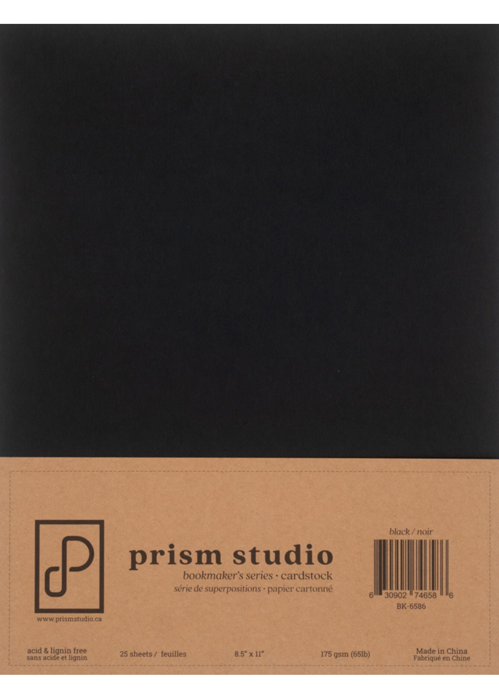 Prism Studio Prism Studio 8.5X11 Bookmaker's Cardstock, 65lb - Black (25 Sheets)