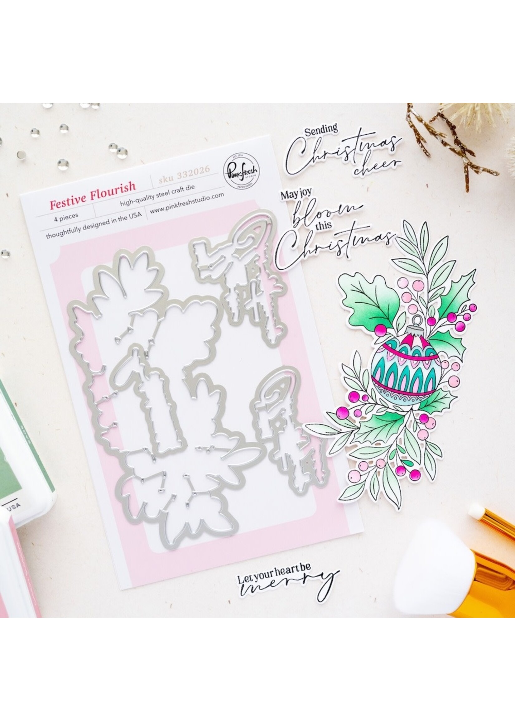Pink Fresh Studio Pink Fresh Die, Festive Flourish