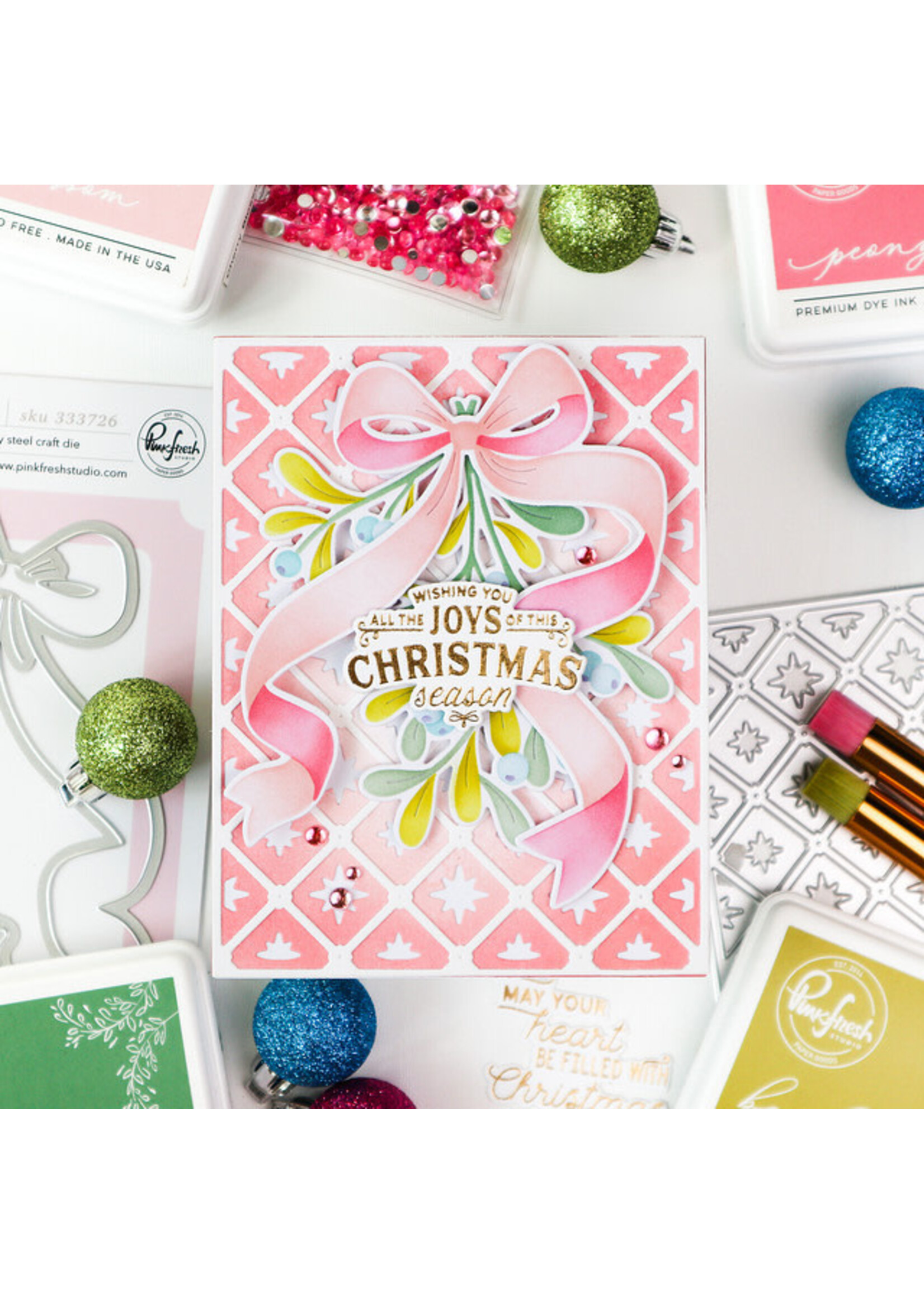 Pink Fresh Studio Pink Fresh Stencil & Die, Merry Mistletoe