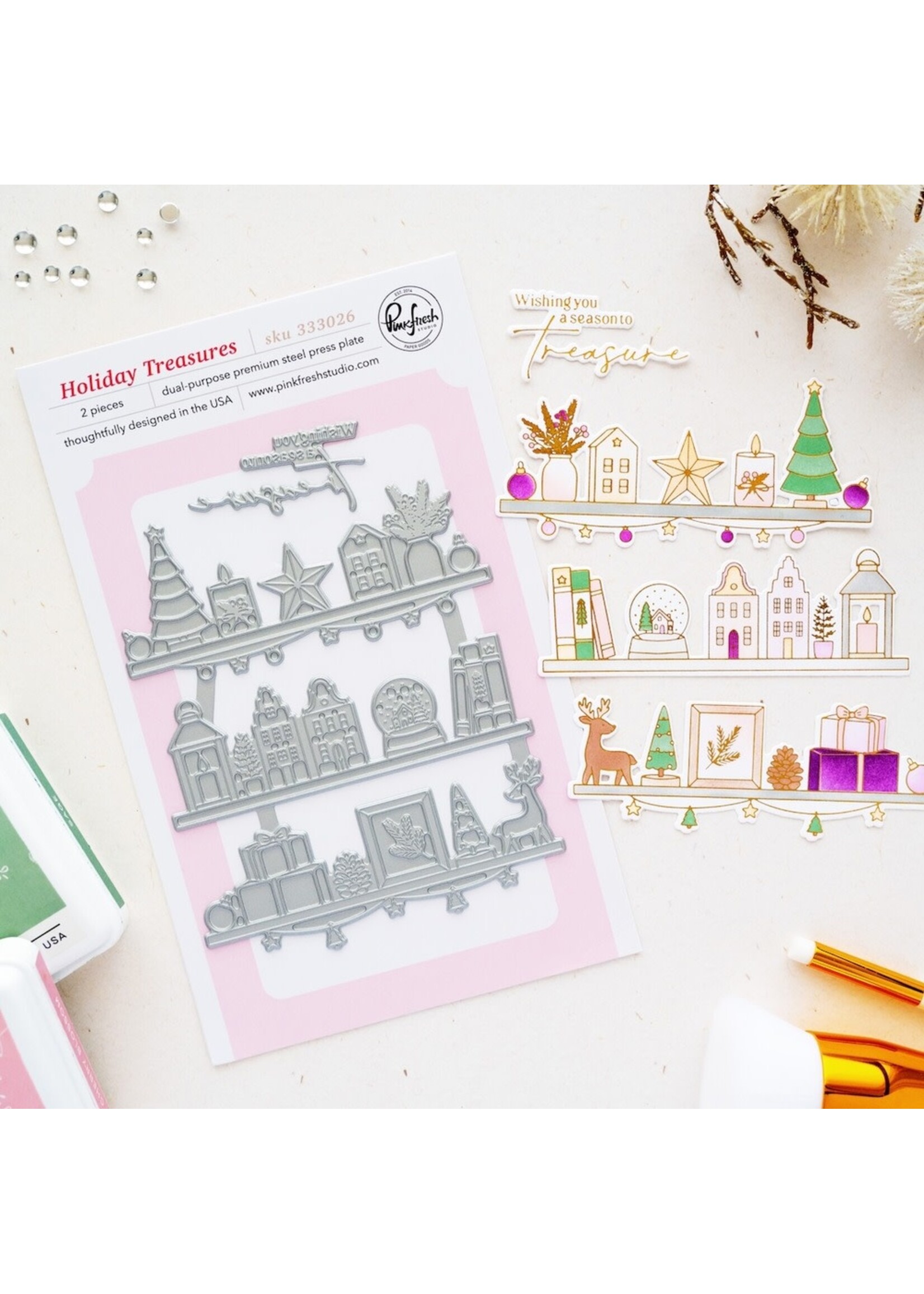 Pink Fresh Studio Pink Fresh Press Plate, Holiday Treasures