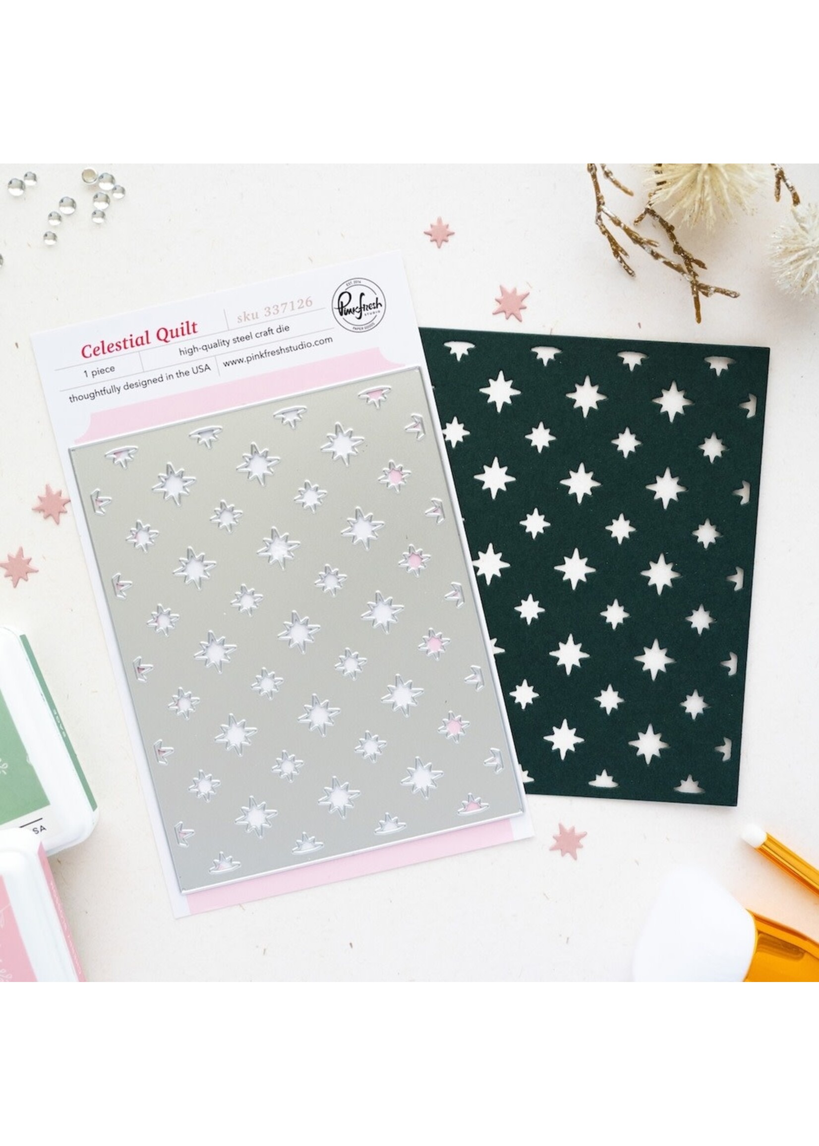 Pink Fresh Studio Pink Fresh Coverplate Die, Celestial Quilt