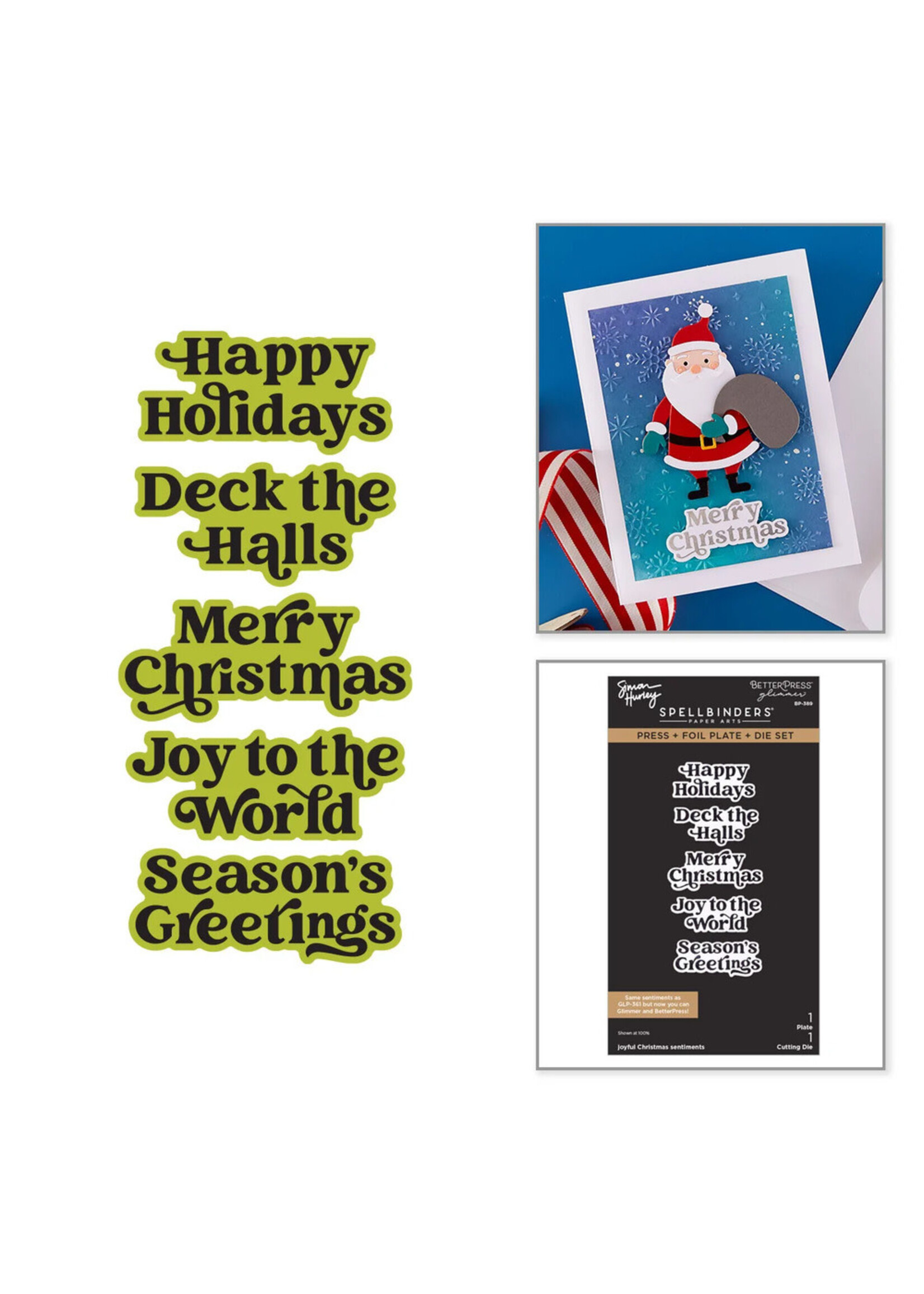 Spellbinders Spellbinders Press & Foil Plate and Die, Joyful Christmas Sentiments