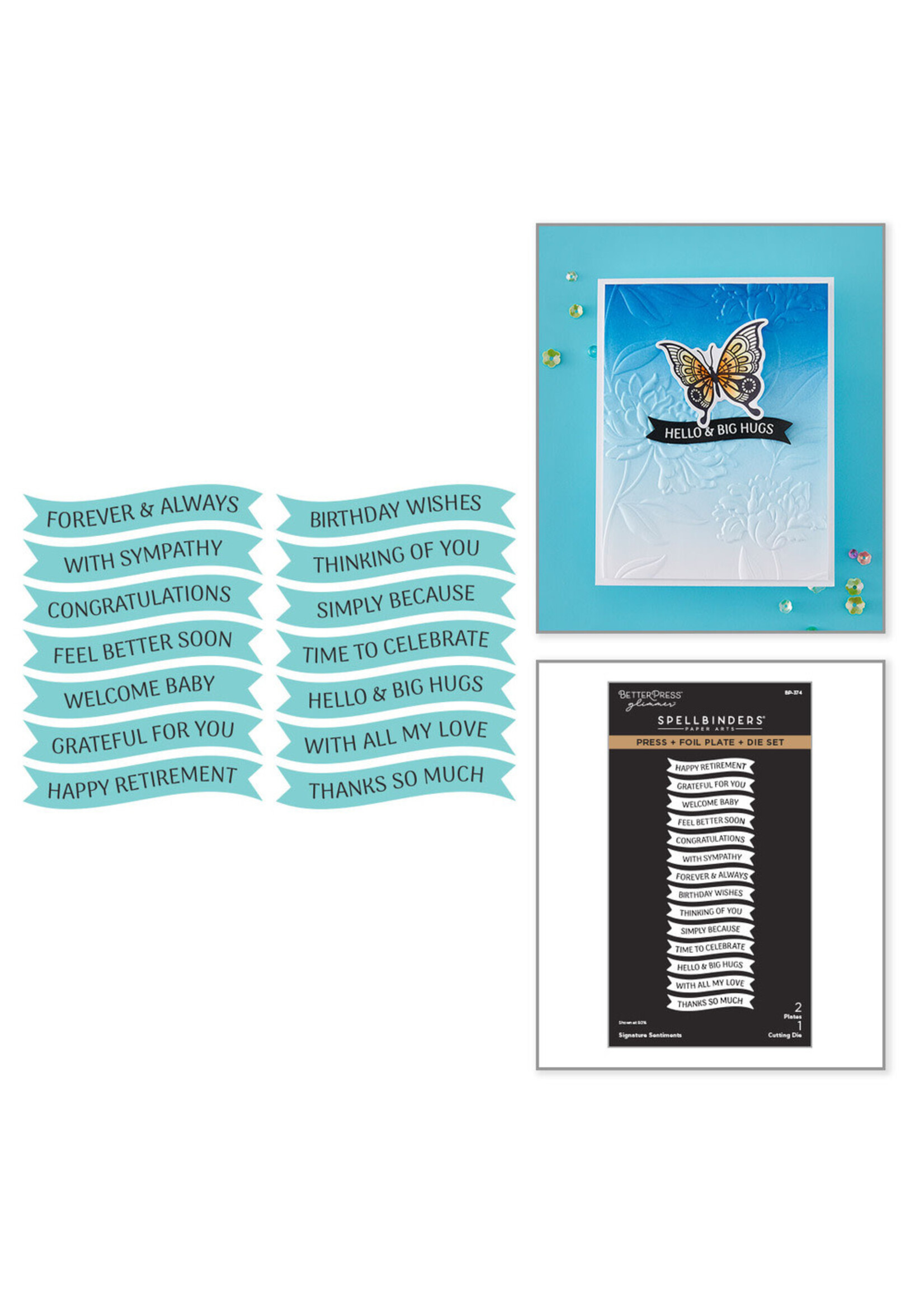 Spellbinders Spellbinders Press & Foil Plate and Die, Signature Sentiments