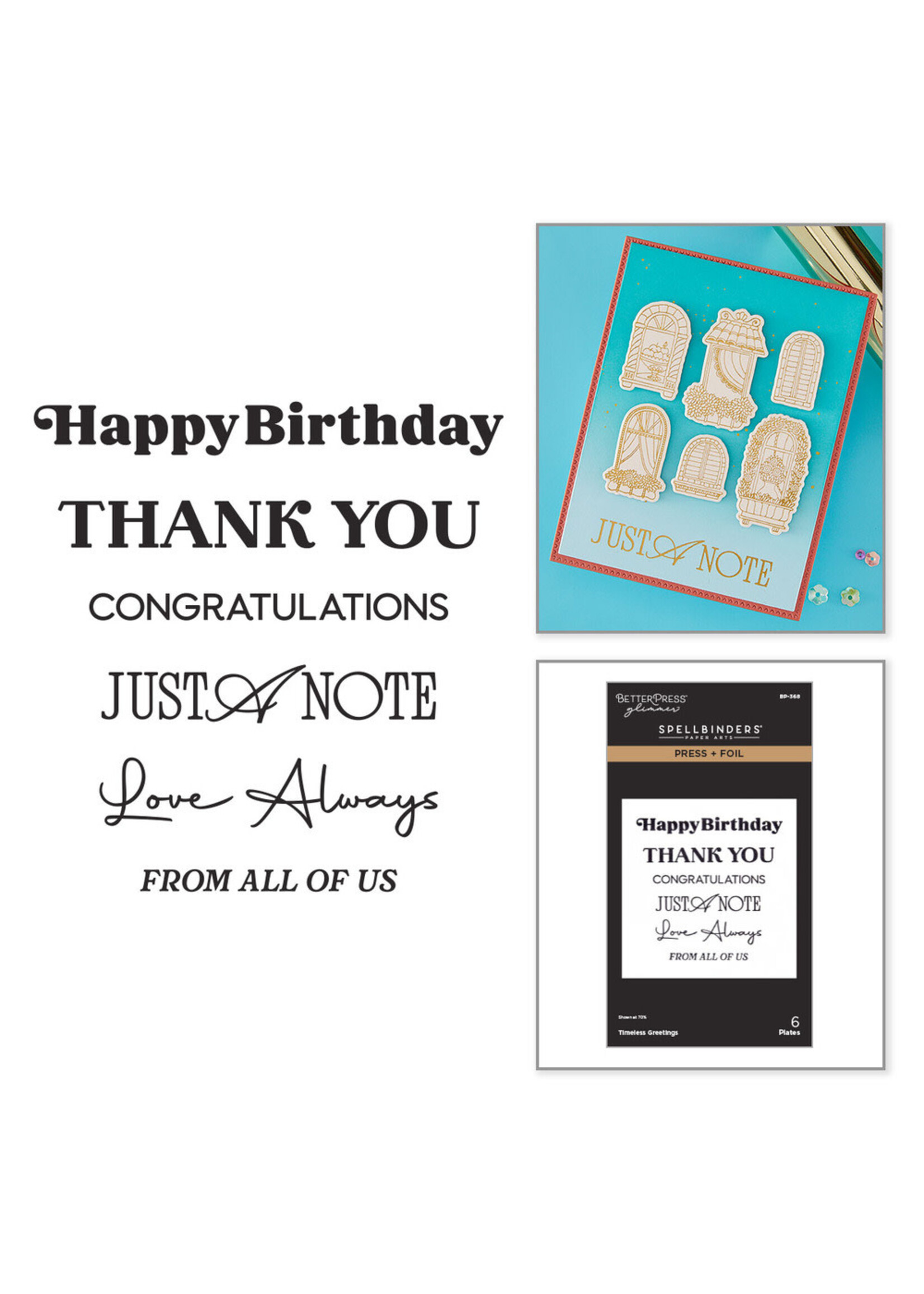 Spellbinders Spellbinders Press & Foil Plate, Timeless Greetings