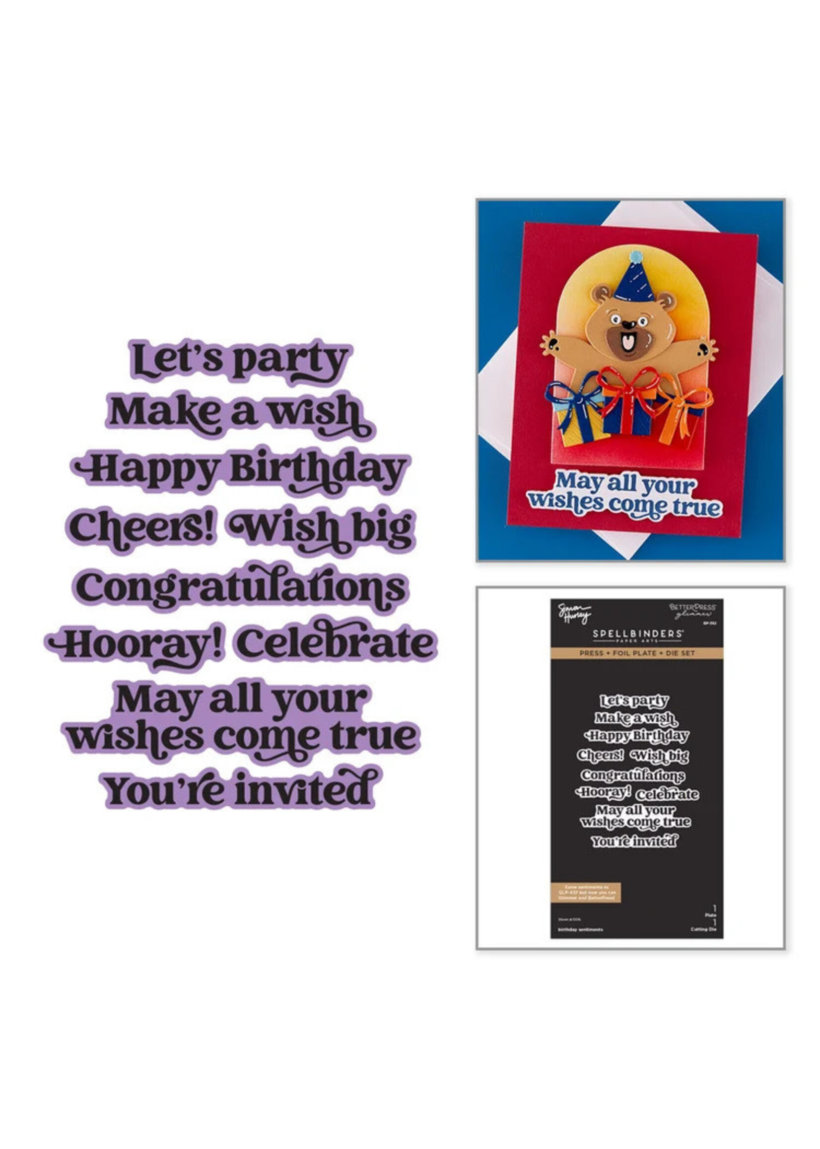 Spellbinders Spellbinders Press & Foil Plate and Die, Birthday Sentiments