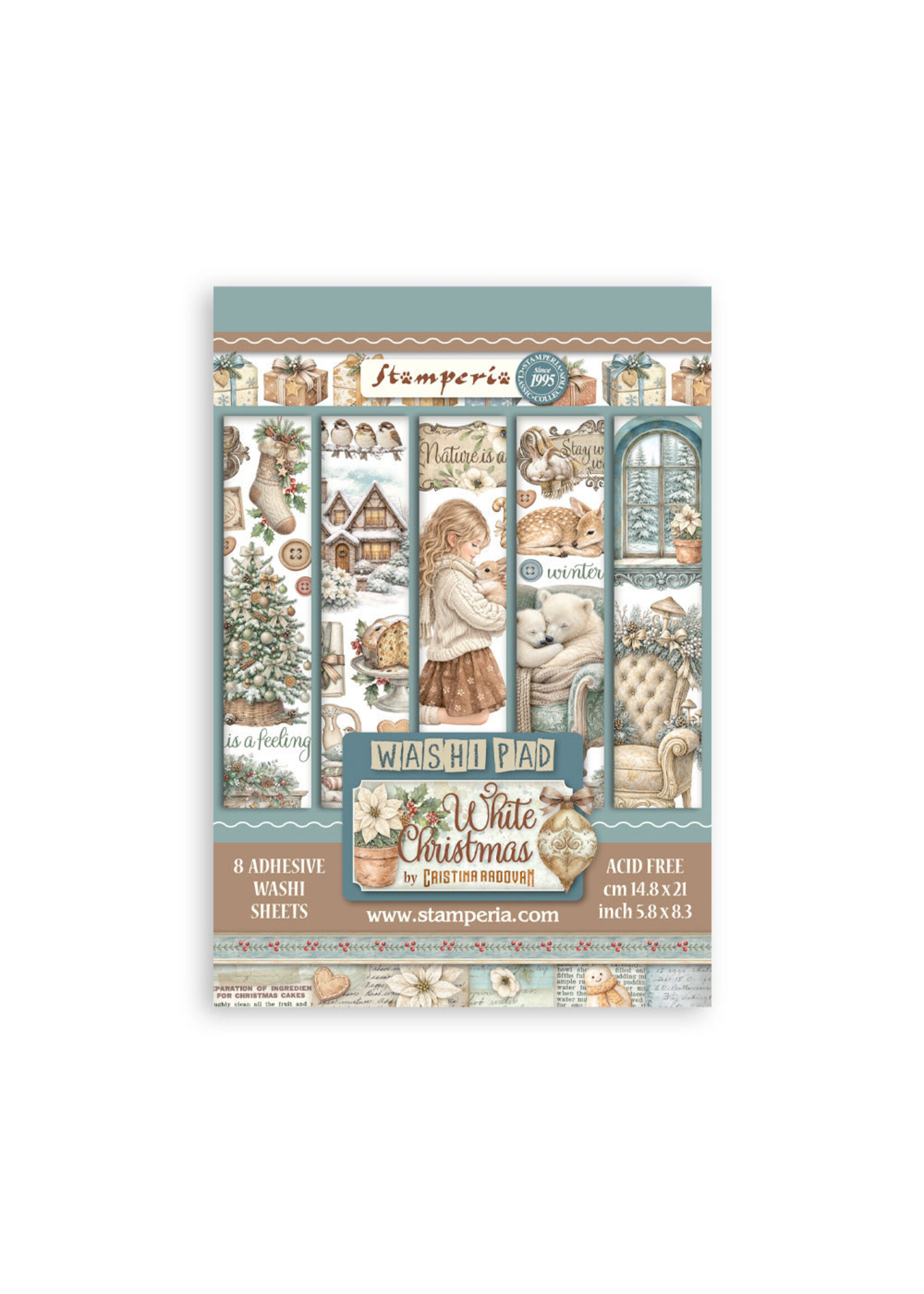 Stamperia Stamperia A5 Washi Pad, SBW36 White Christmas