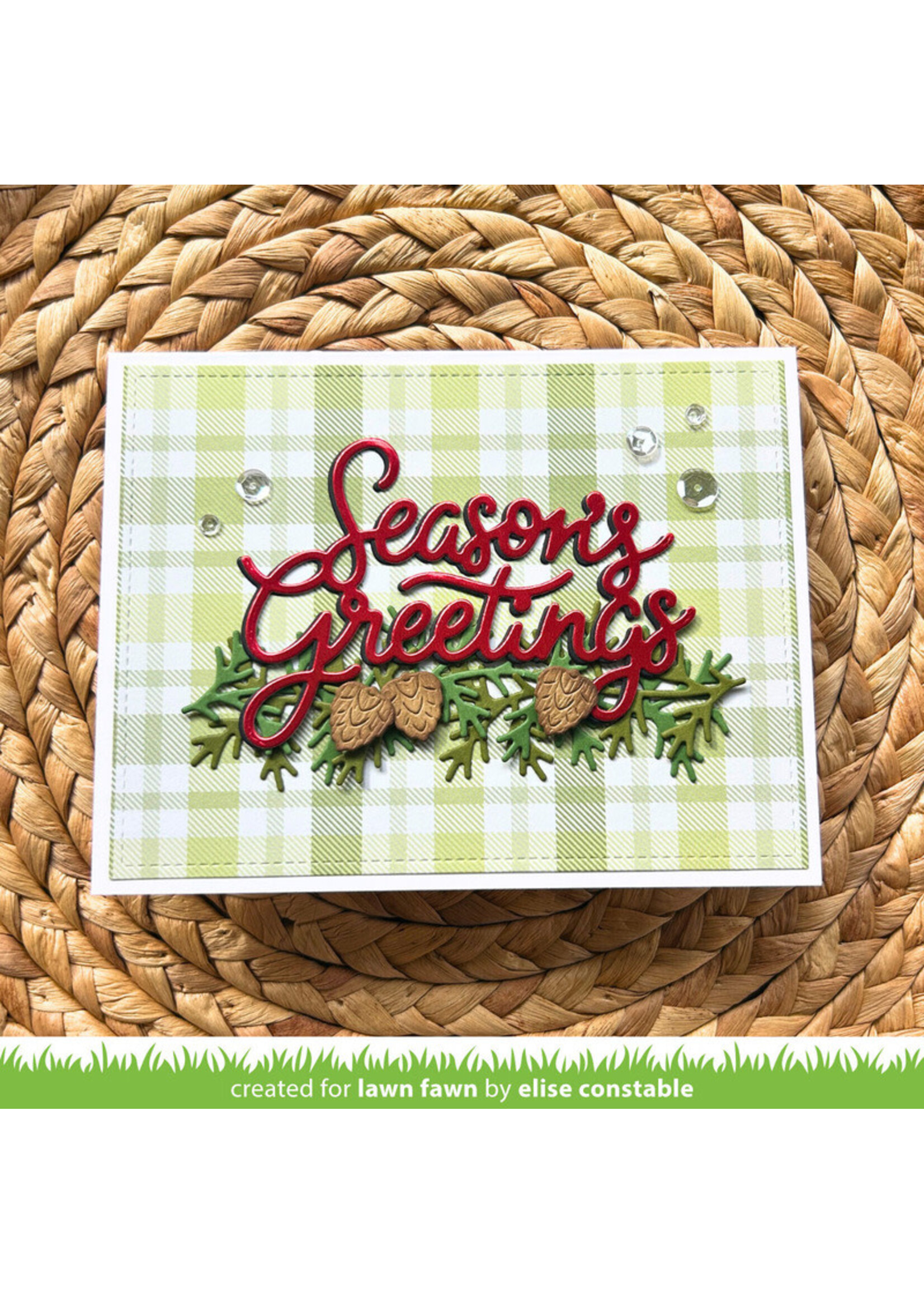 Lawn Fawn Lawn Fawn Die, Pinecone & Leaves Border
