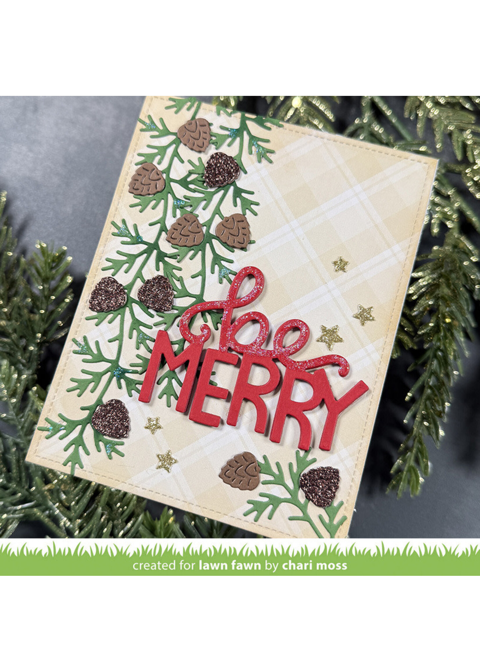 Lawn Fawn Lawn Fawn Die, Pinecone & Leaves Border