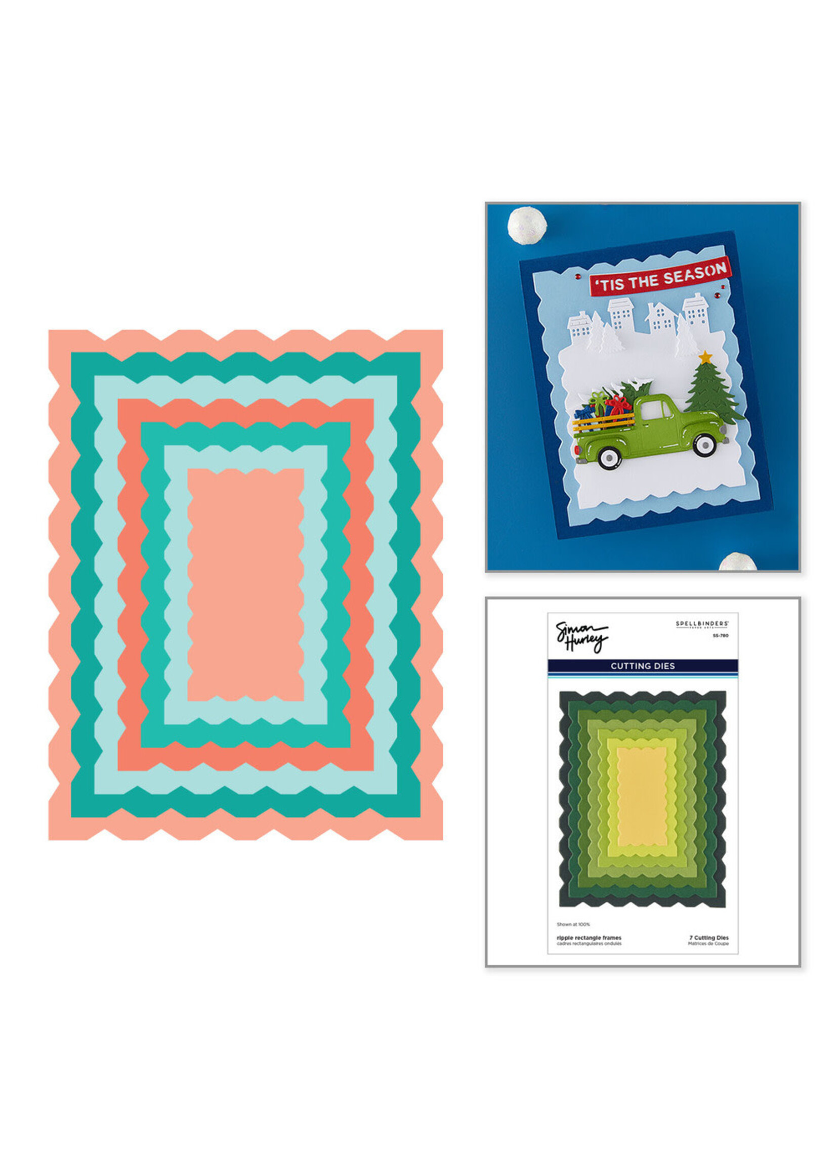 Spellbinders Spellbinders Die, Ripple Rectangle Frames