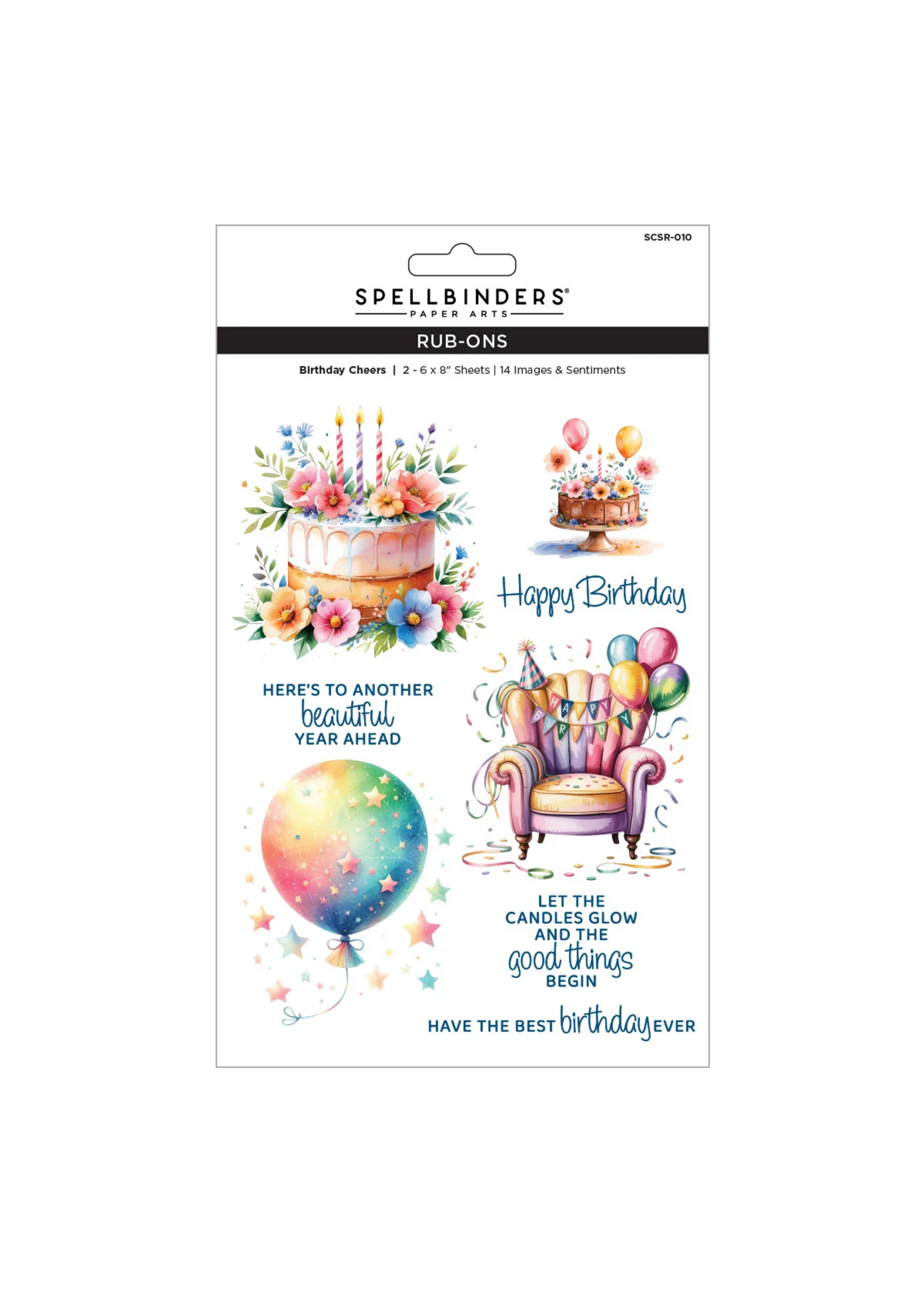 Spellbinders Spellbinders Rub-Ons, Birthday Cheer