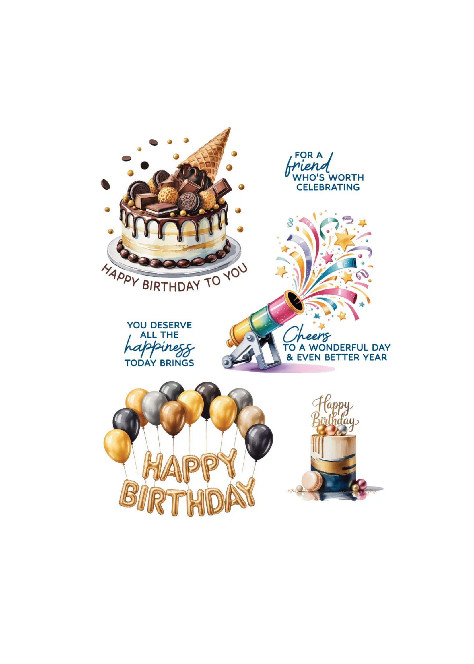 Spellbinders Spellbinders Rub-Ons, Birthday Cheer