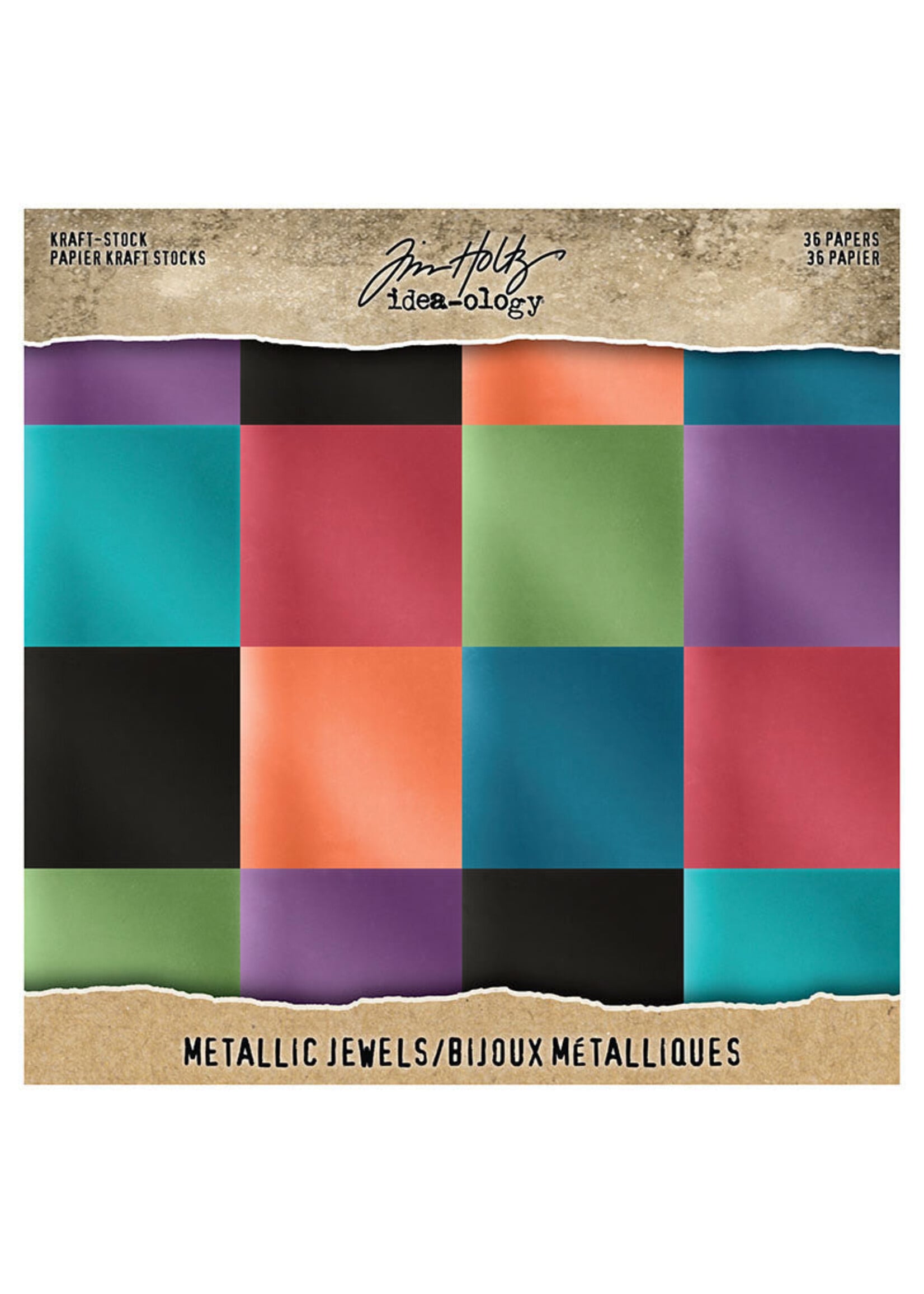 Idea-ology Tim Holtz 8x8 Kraft Stock, Metallic Jewels